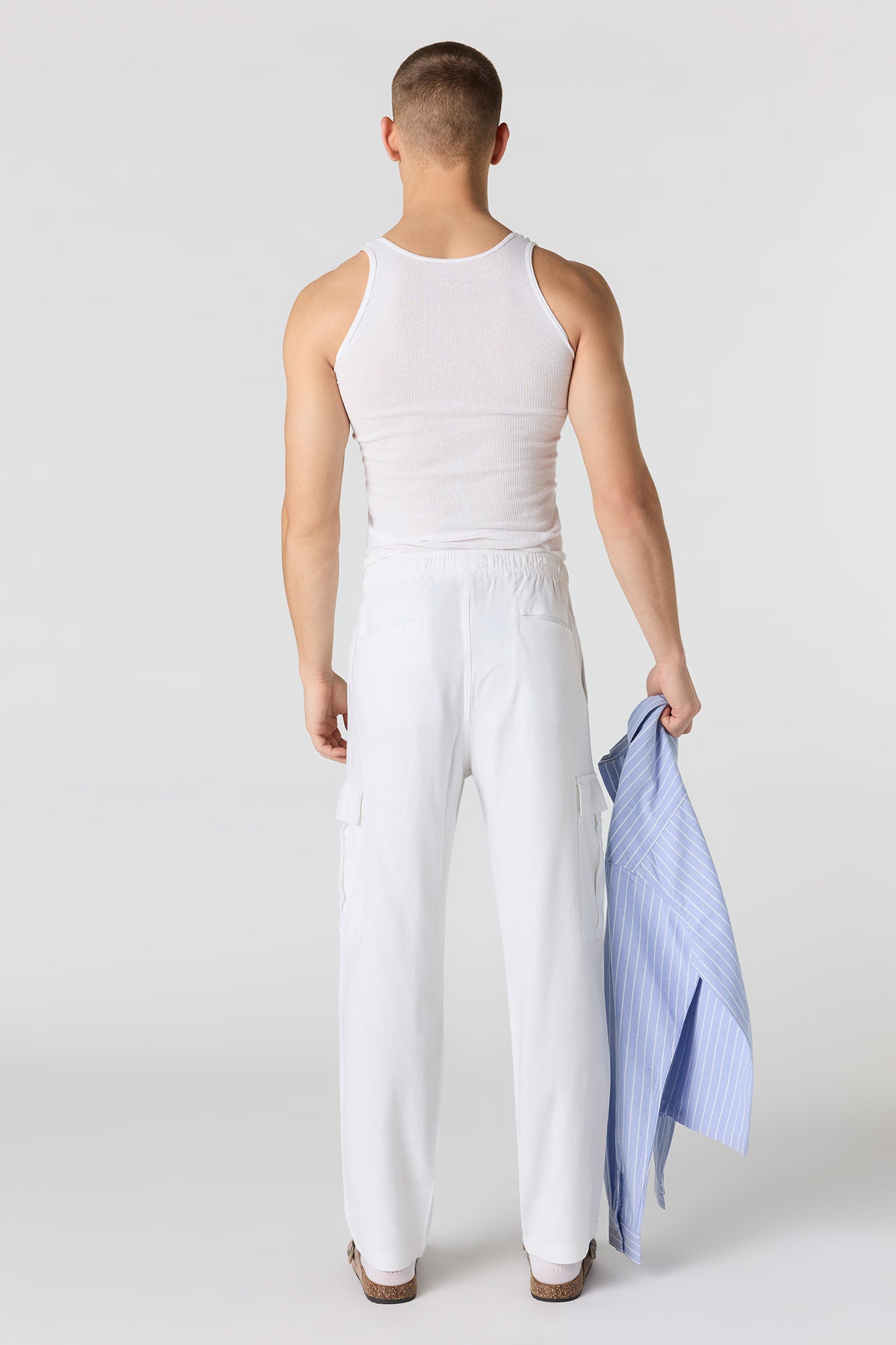 Linen-Blend Baggy Cargo Jogger