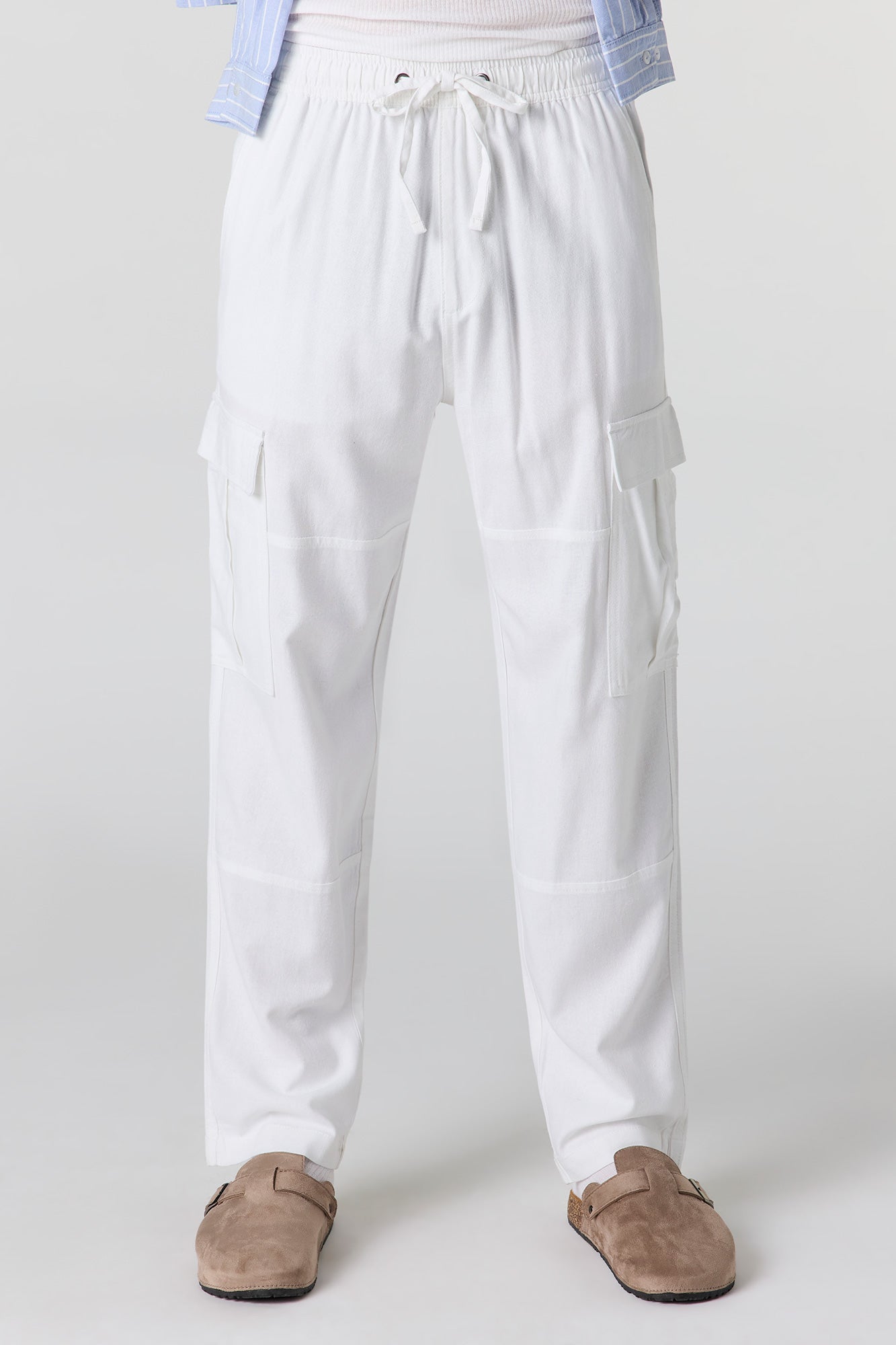 Linen-Blend Baggy Cargo Jogger