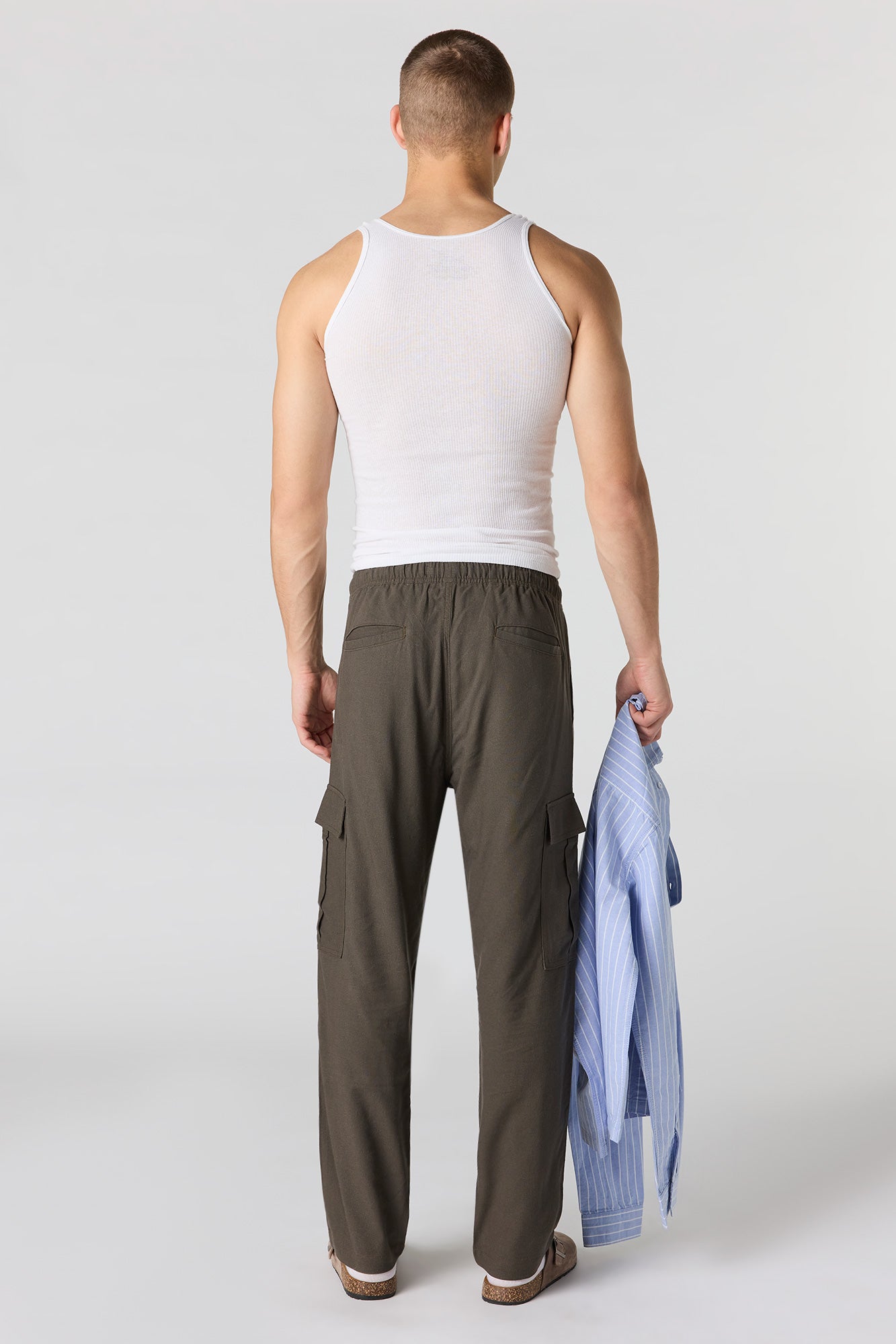 Linen-Blend Baggy Cargo Jogger
