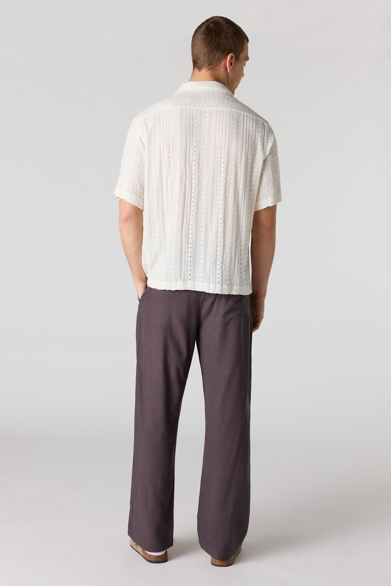 Linen-Blend Baggy Pant