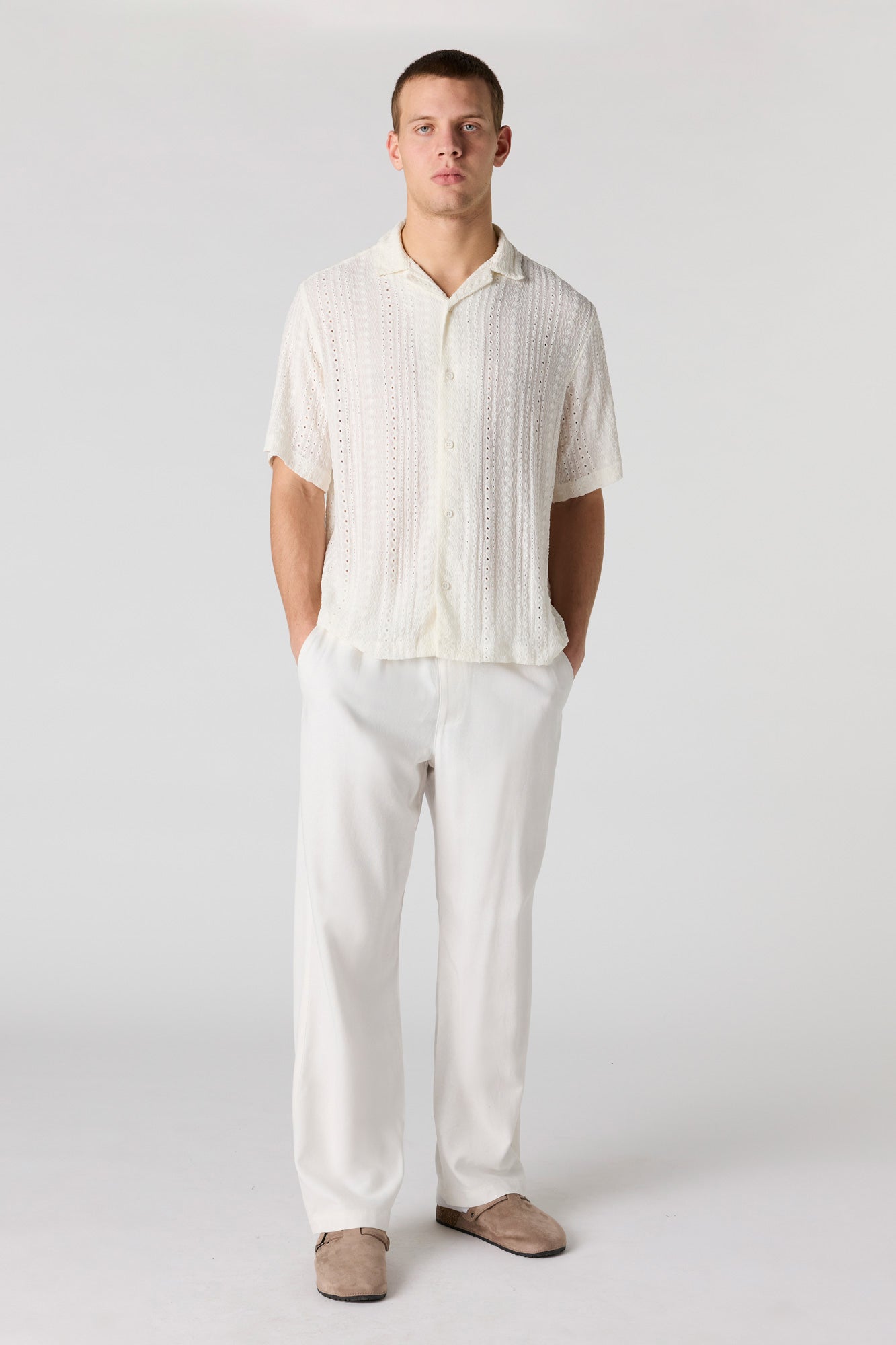 Linen-Blend Baggy Pant