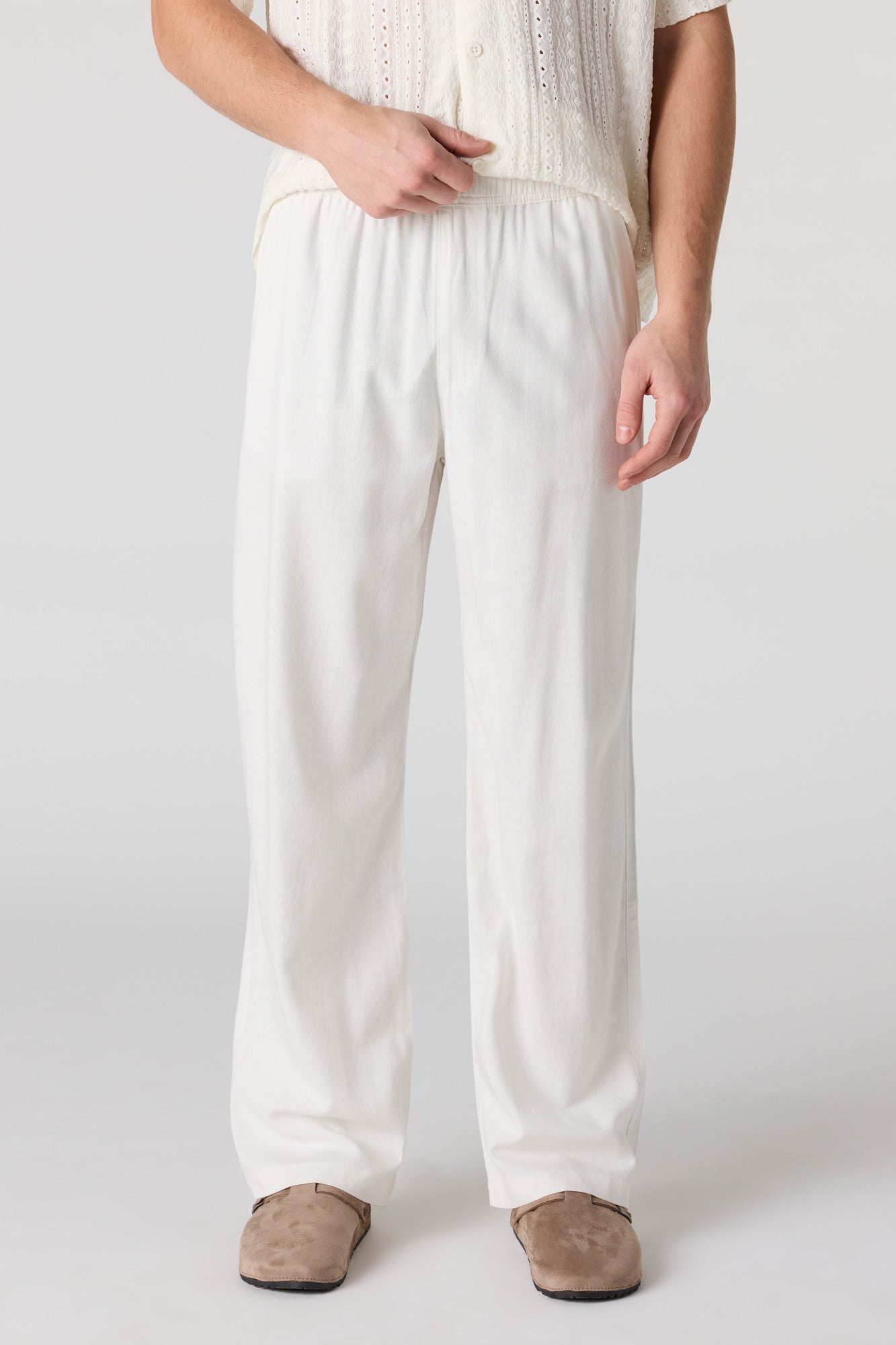Linen-Blend Baggy Pant
