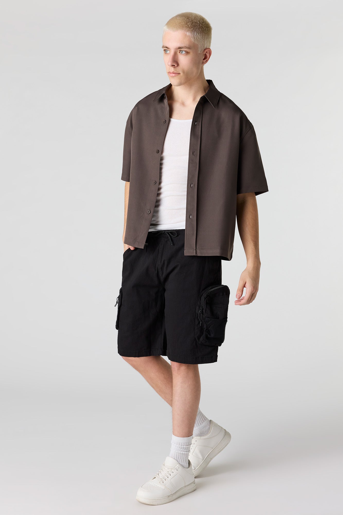 Drawstring Waist Cargo Short