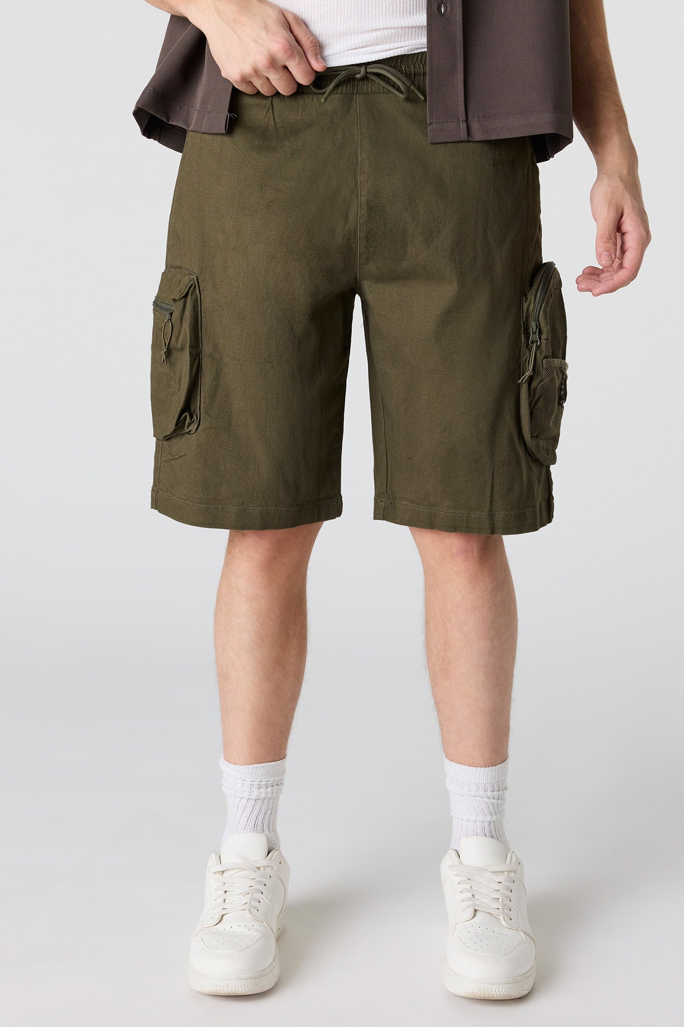Drawstring Waist Cargo Short