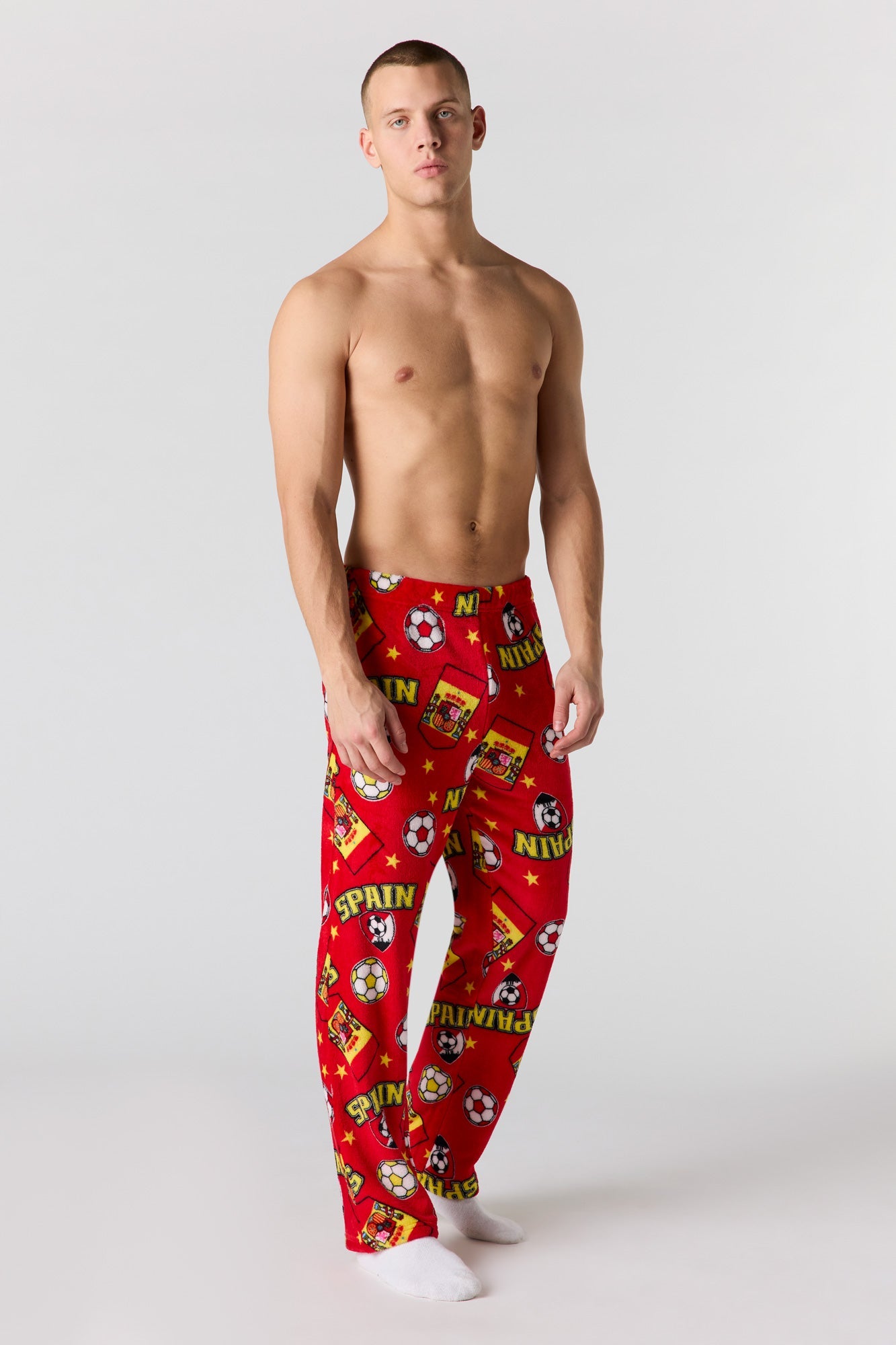 Spain Print Plush Pajama Pant