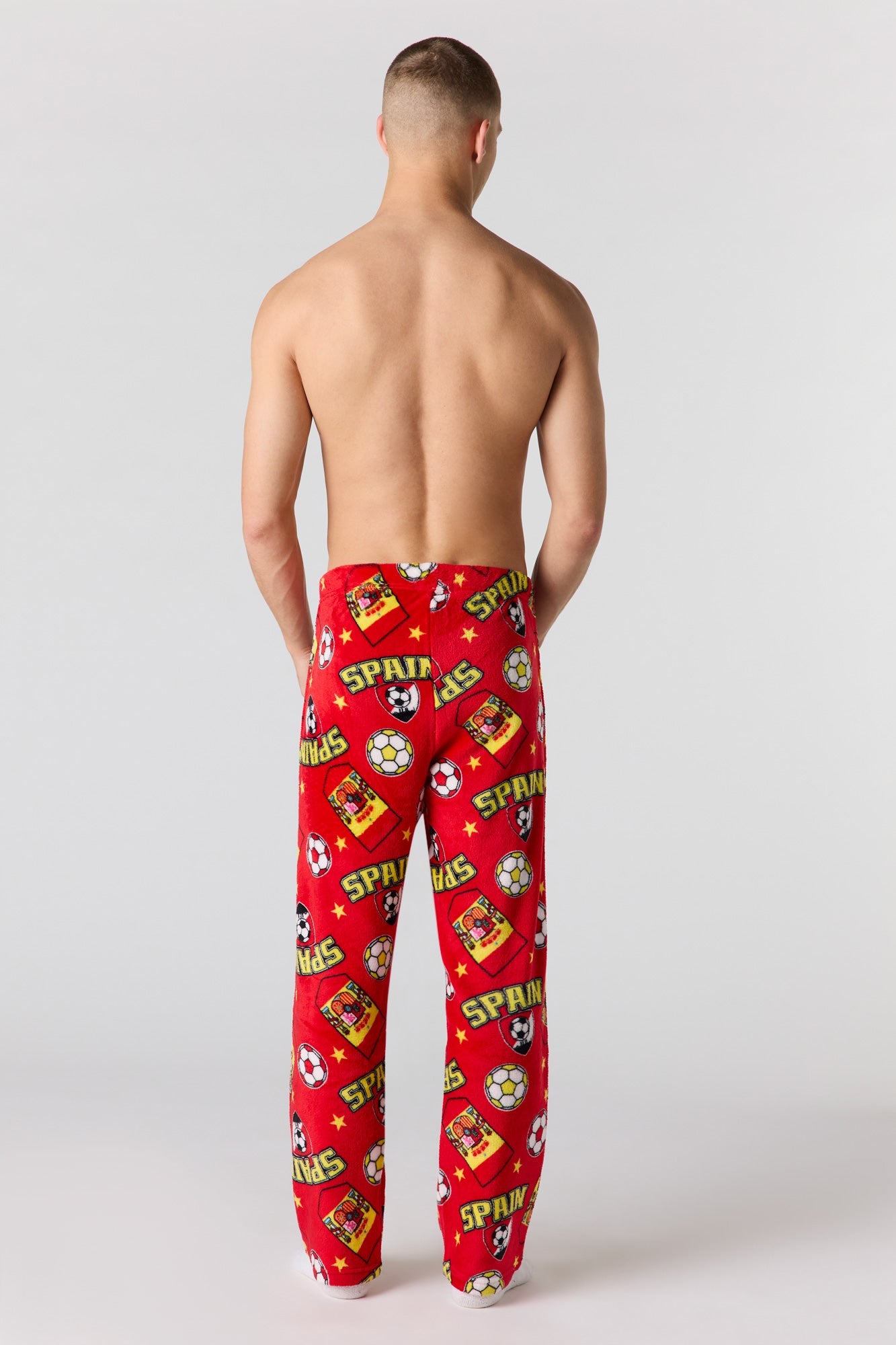 Spain Print Plush Pajama Pant