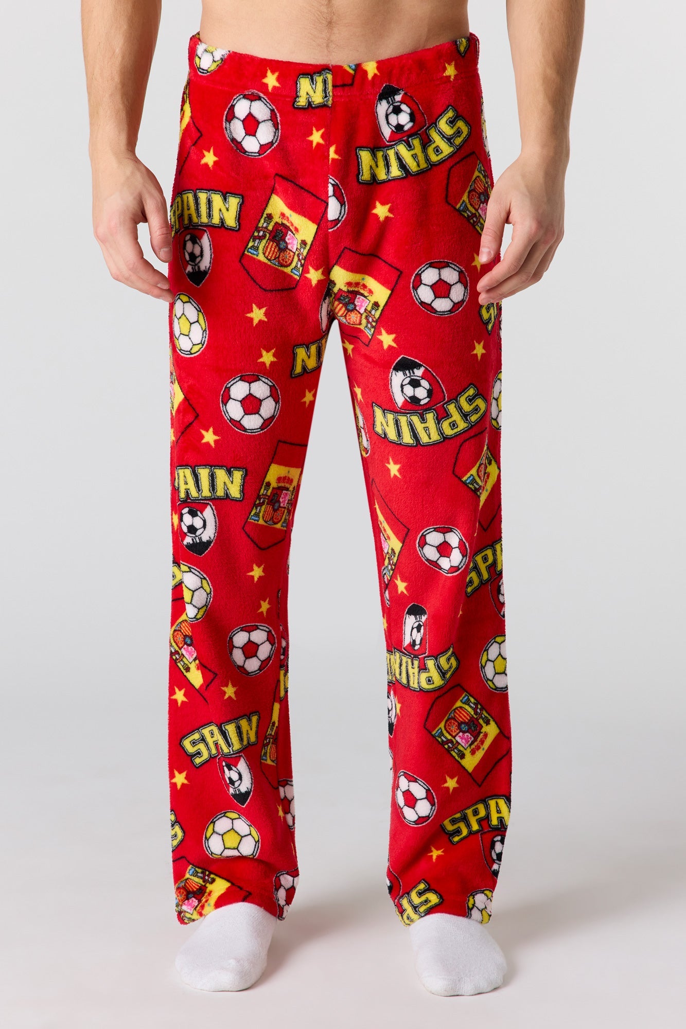 Spain Print Plush Pajama Pant