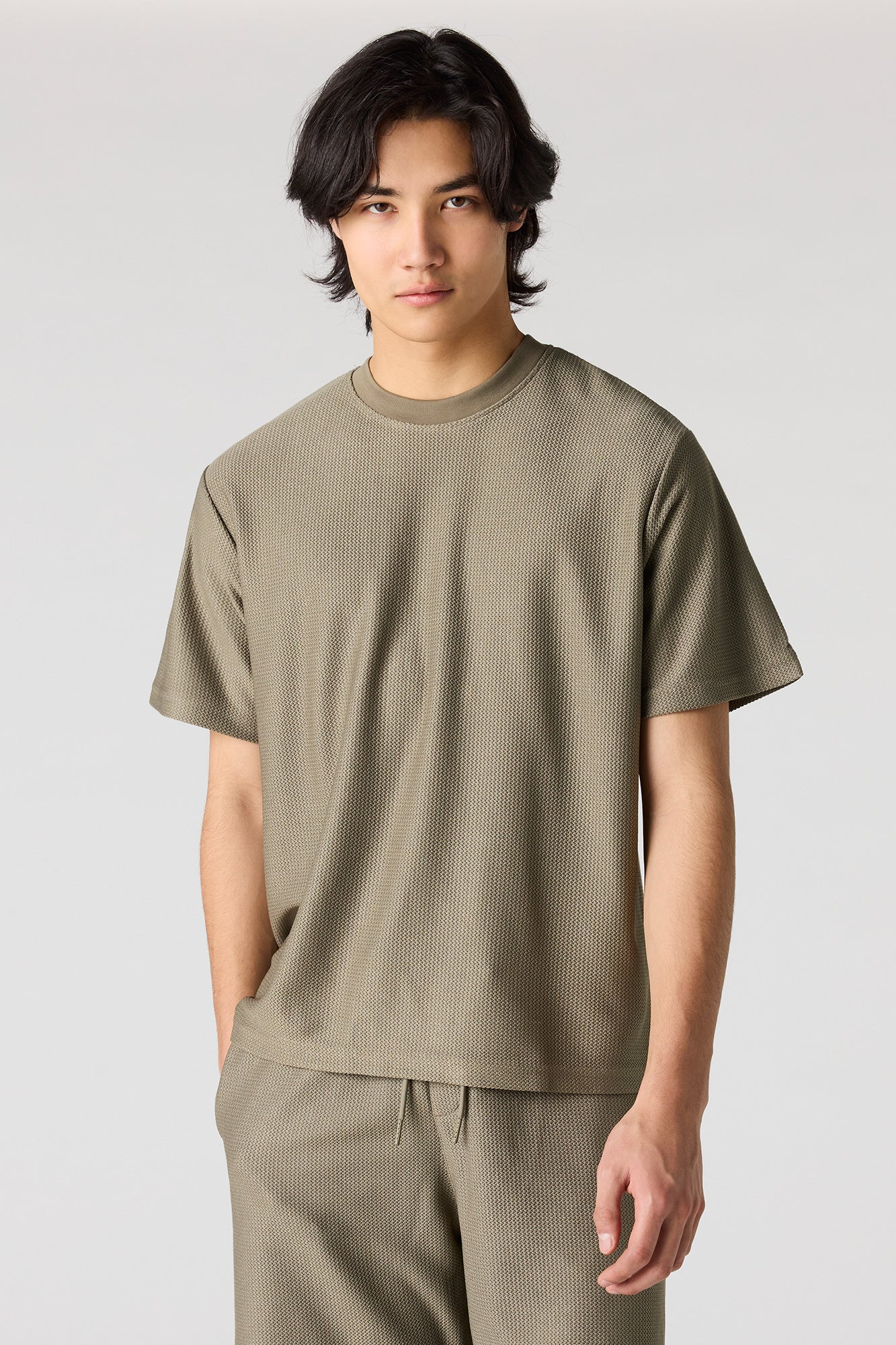 Premium Heavyweight Cotton Honeycomb Crewneck T-Shirt