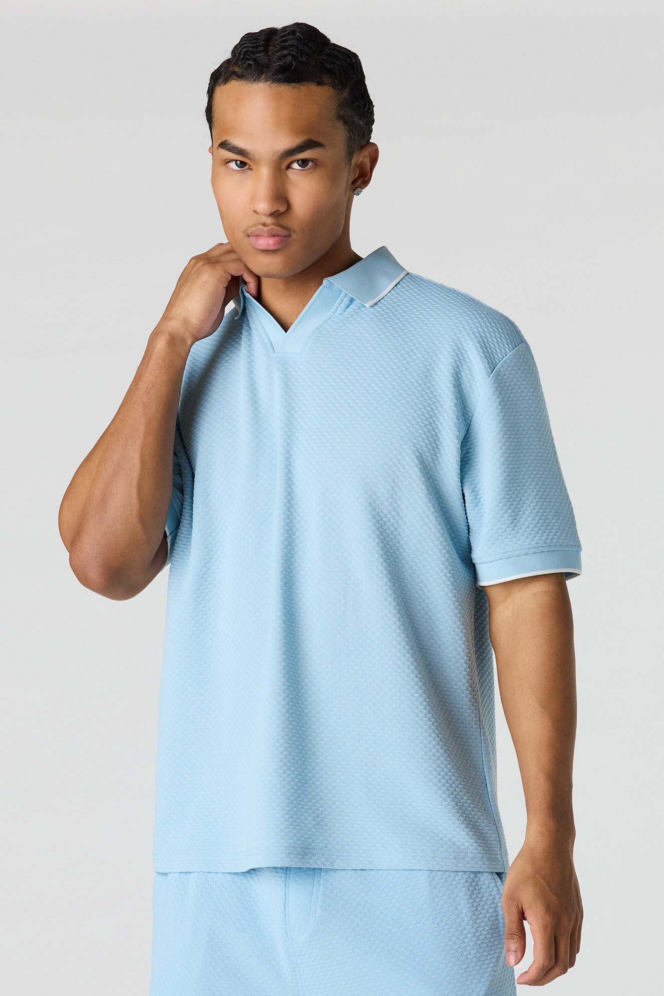 Textured Collared Top