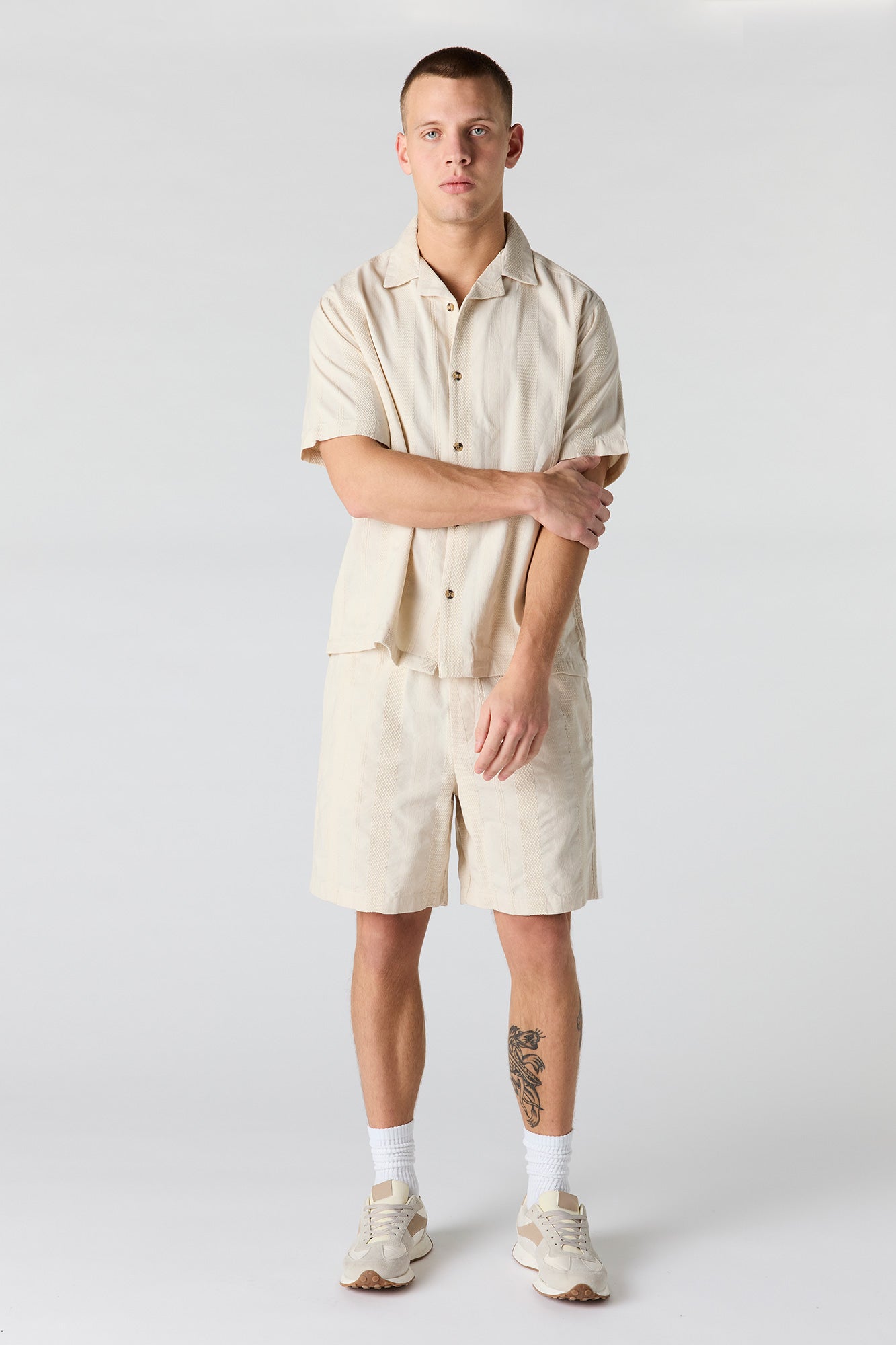 Textured Drawstring Short