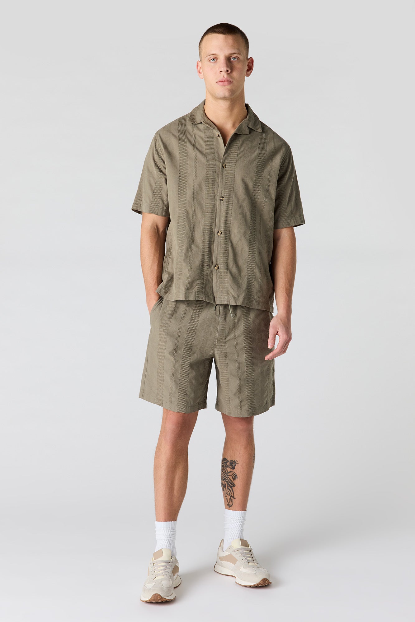 Textured Drawstring Short