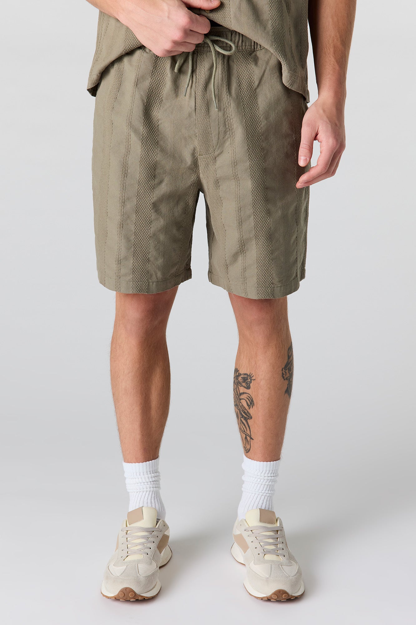 Textured Drawstring Short