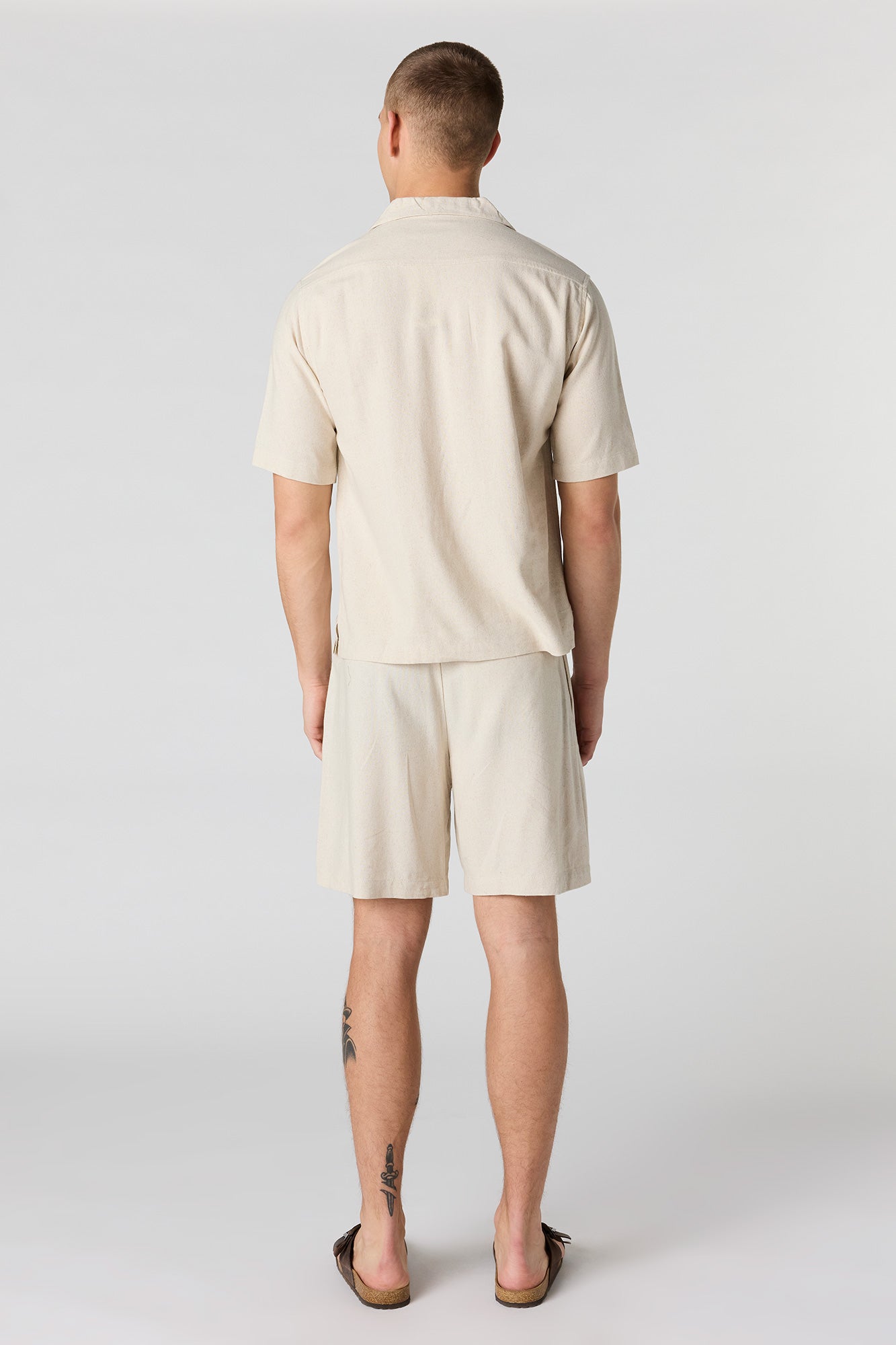 Linen-Blend Drawstring Short