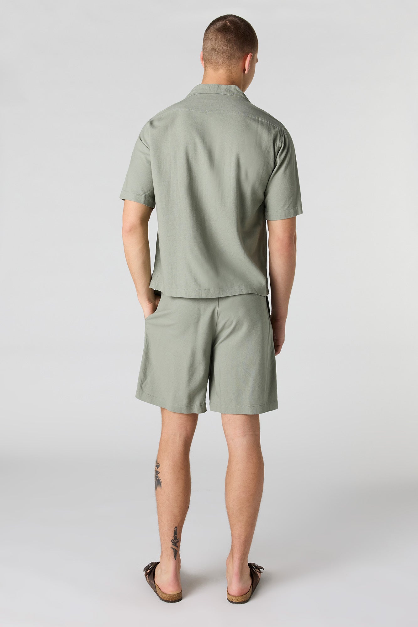 Linen-Blend Drawstring Short