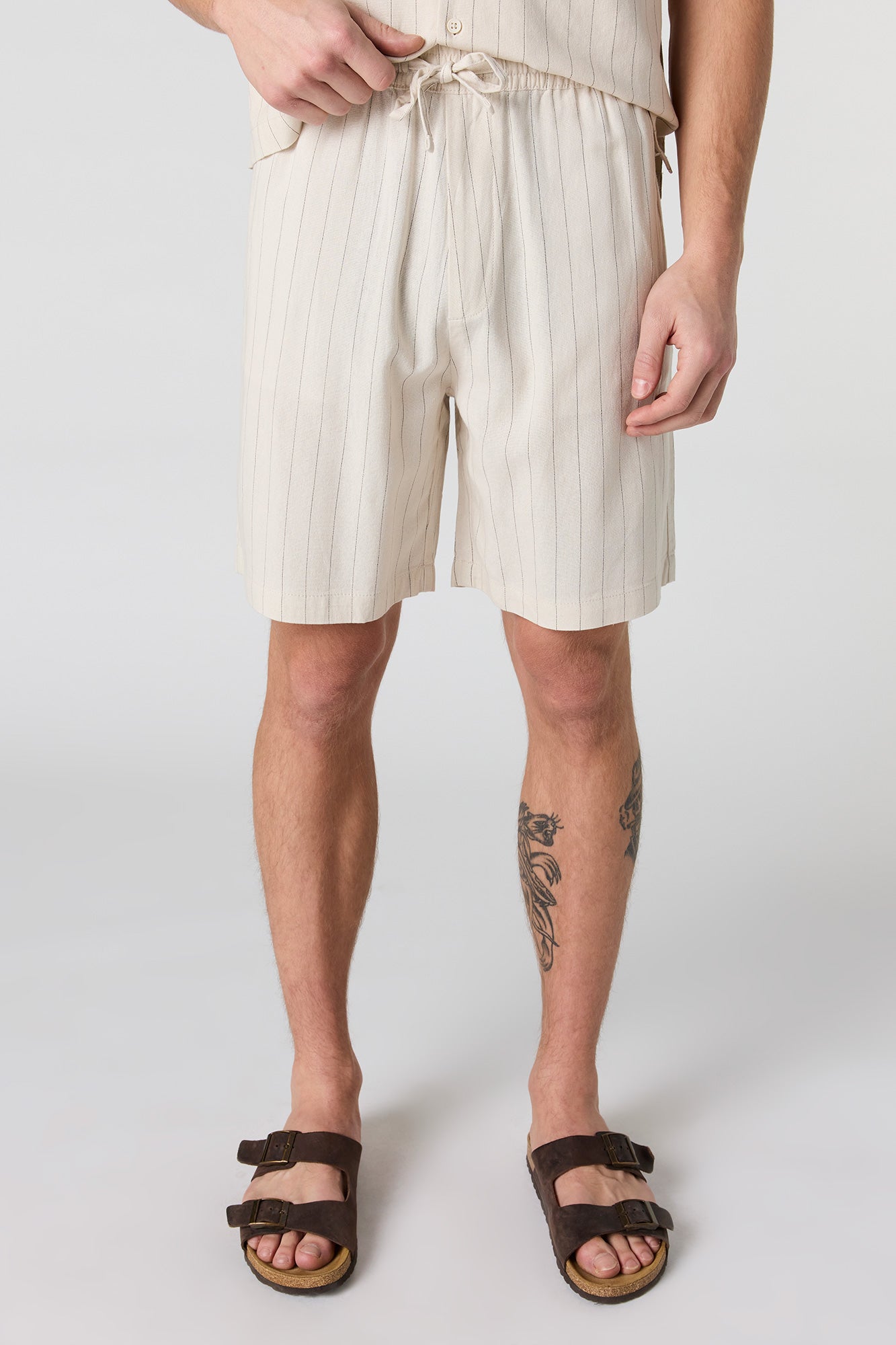 Linen-Blend Drawstring Short