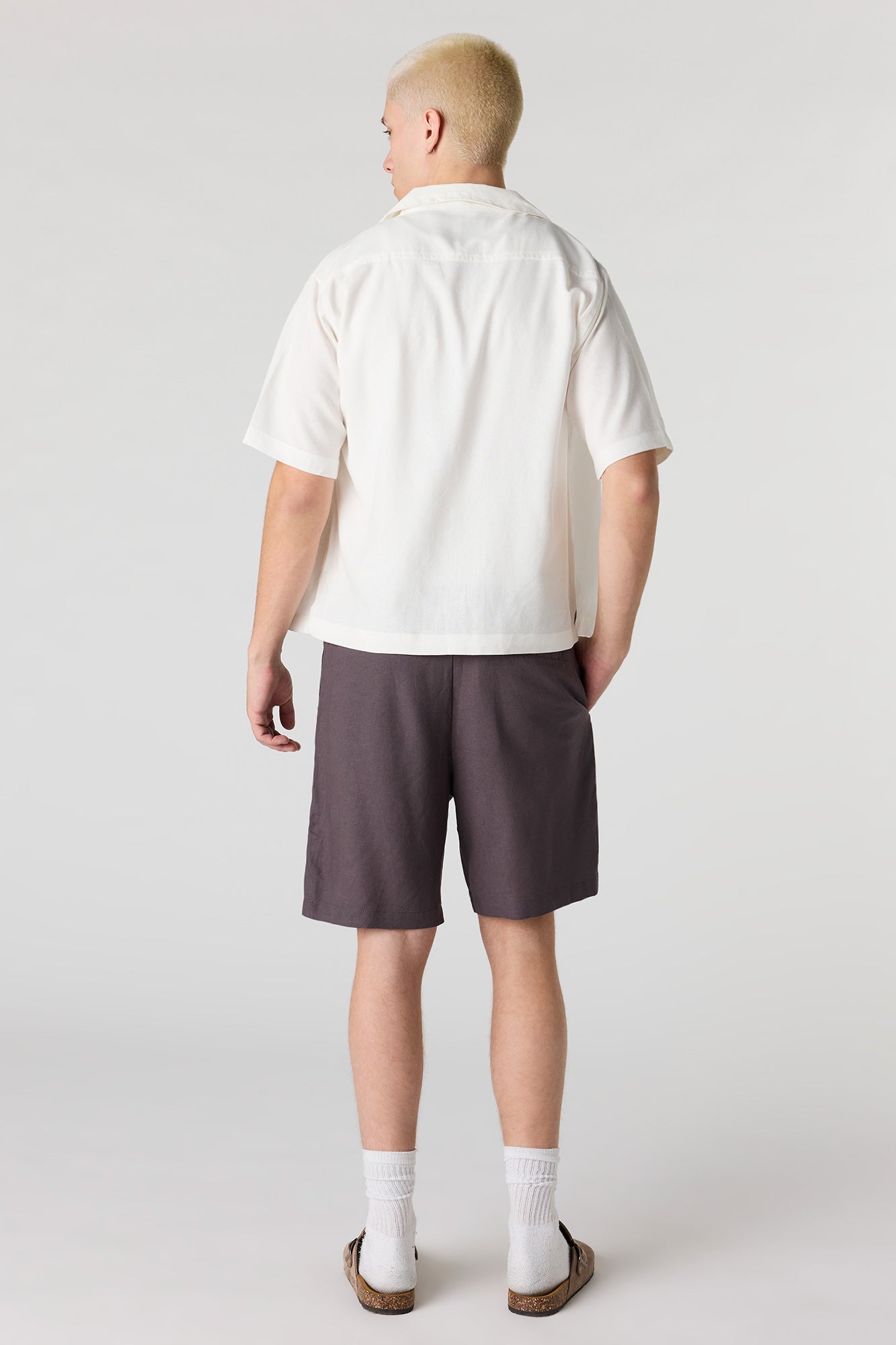 Linen-Blend Drawstring Short