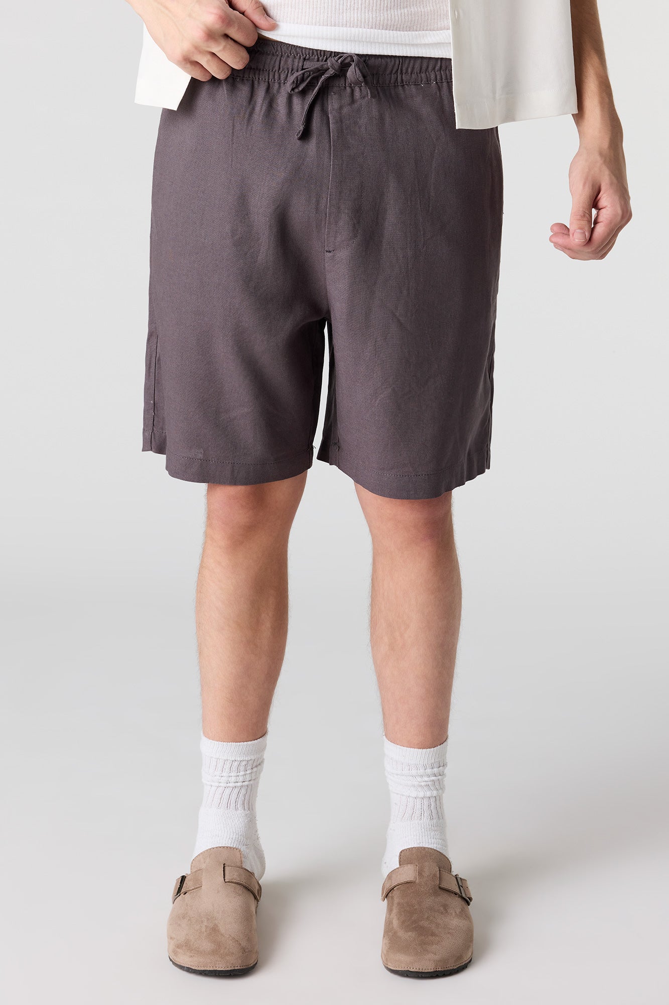 Linen-Blend Drawstring Short
