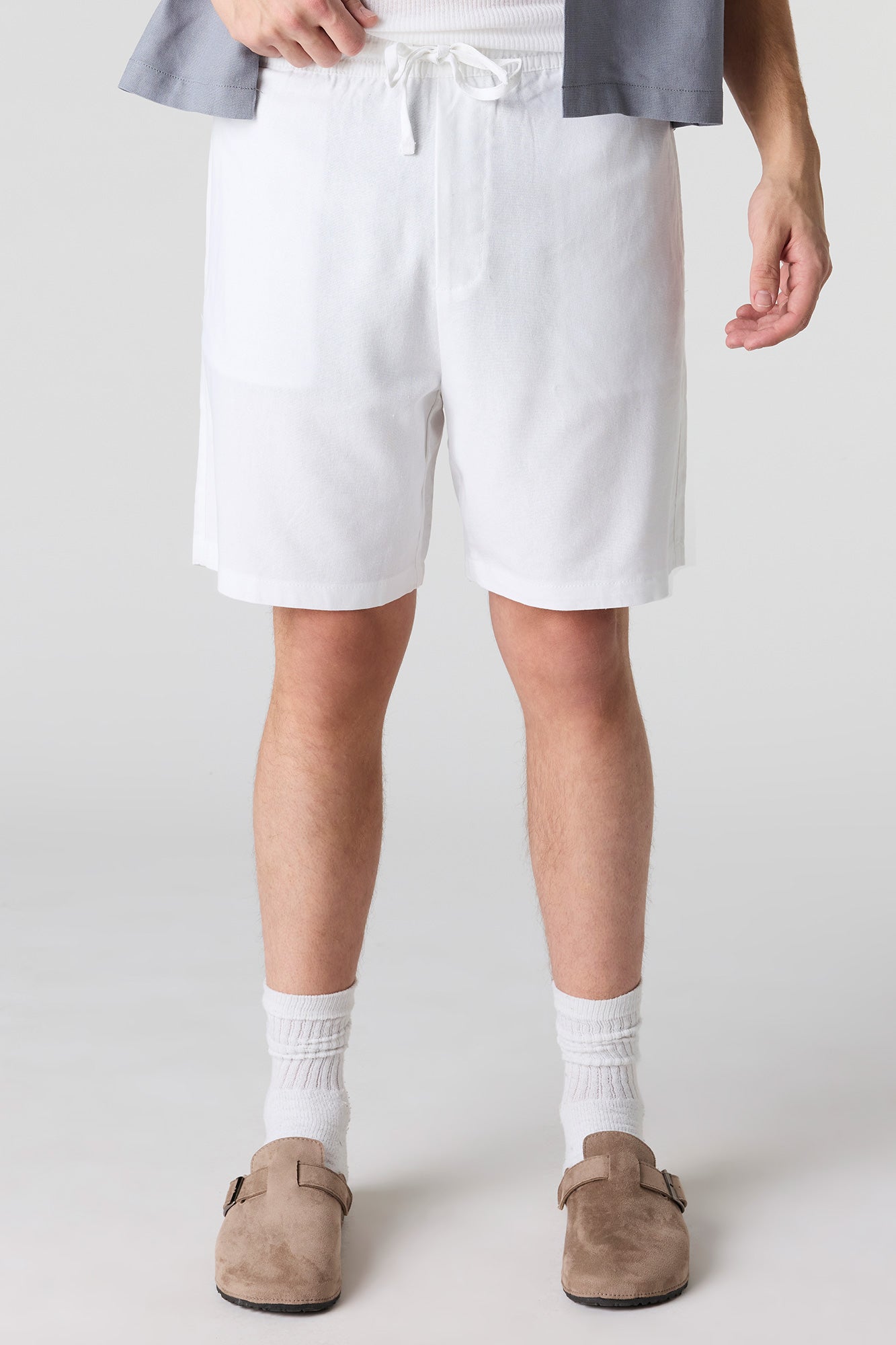 Linen-Blend Drawstring Short