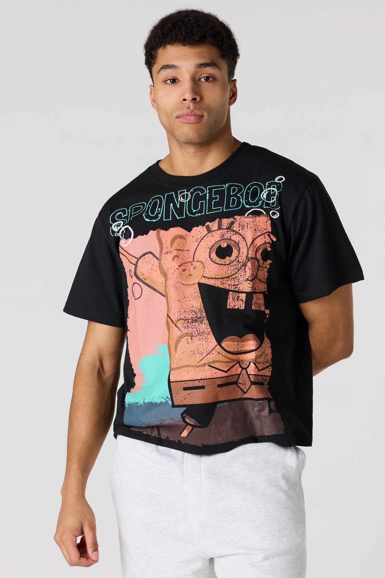 Premium Heavyweight Cotton SpongeBob Graphic T-Shirt