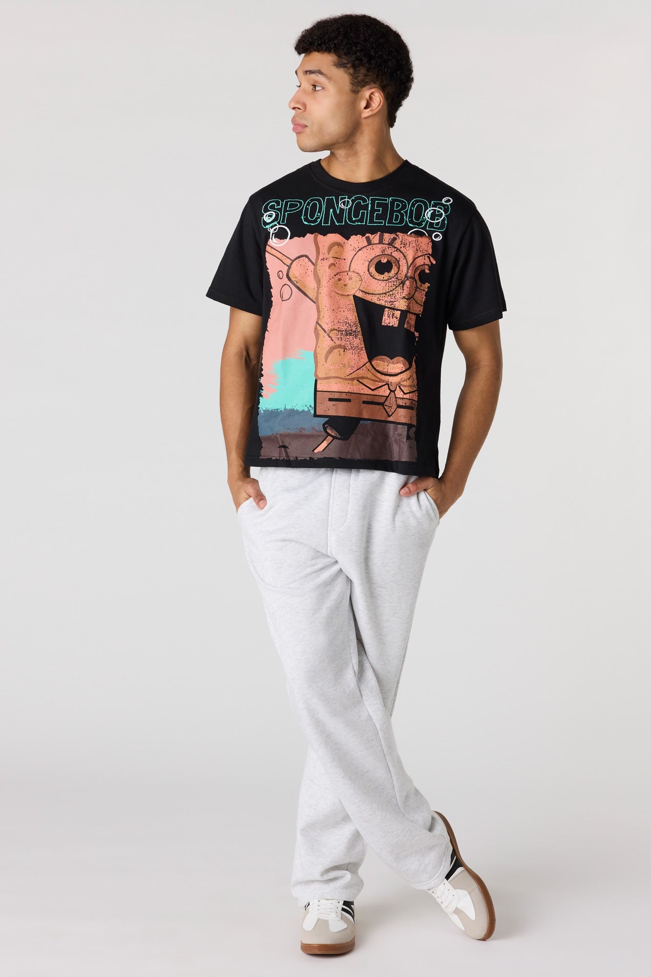 Premium Heavyweight Cotton SpongeBob Graphic T-Shirt