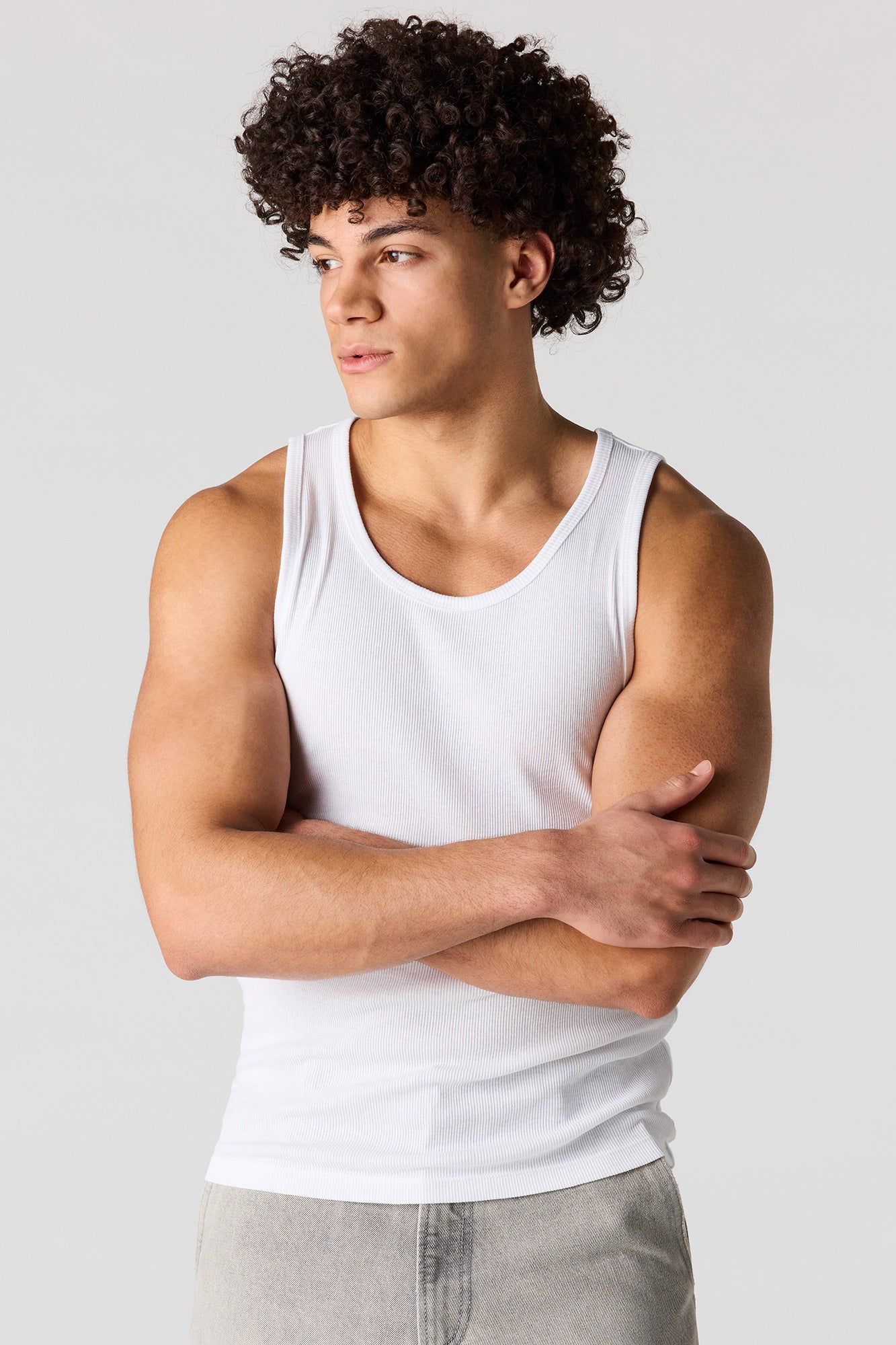 Solid Ribbed Undershirt