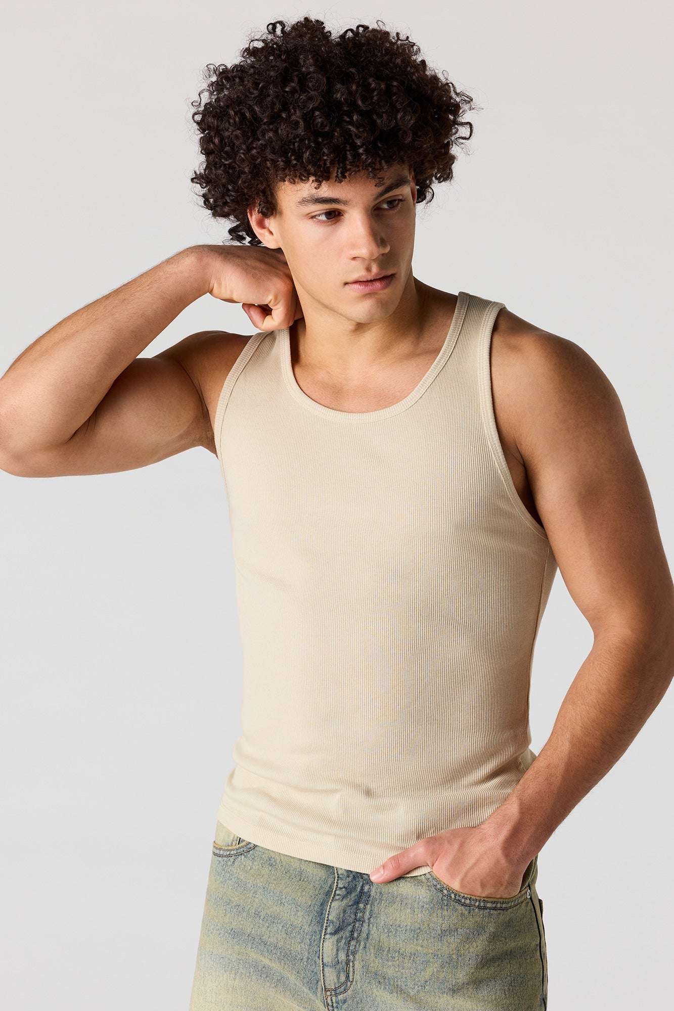 Solid Ribbed Undershirt