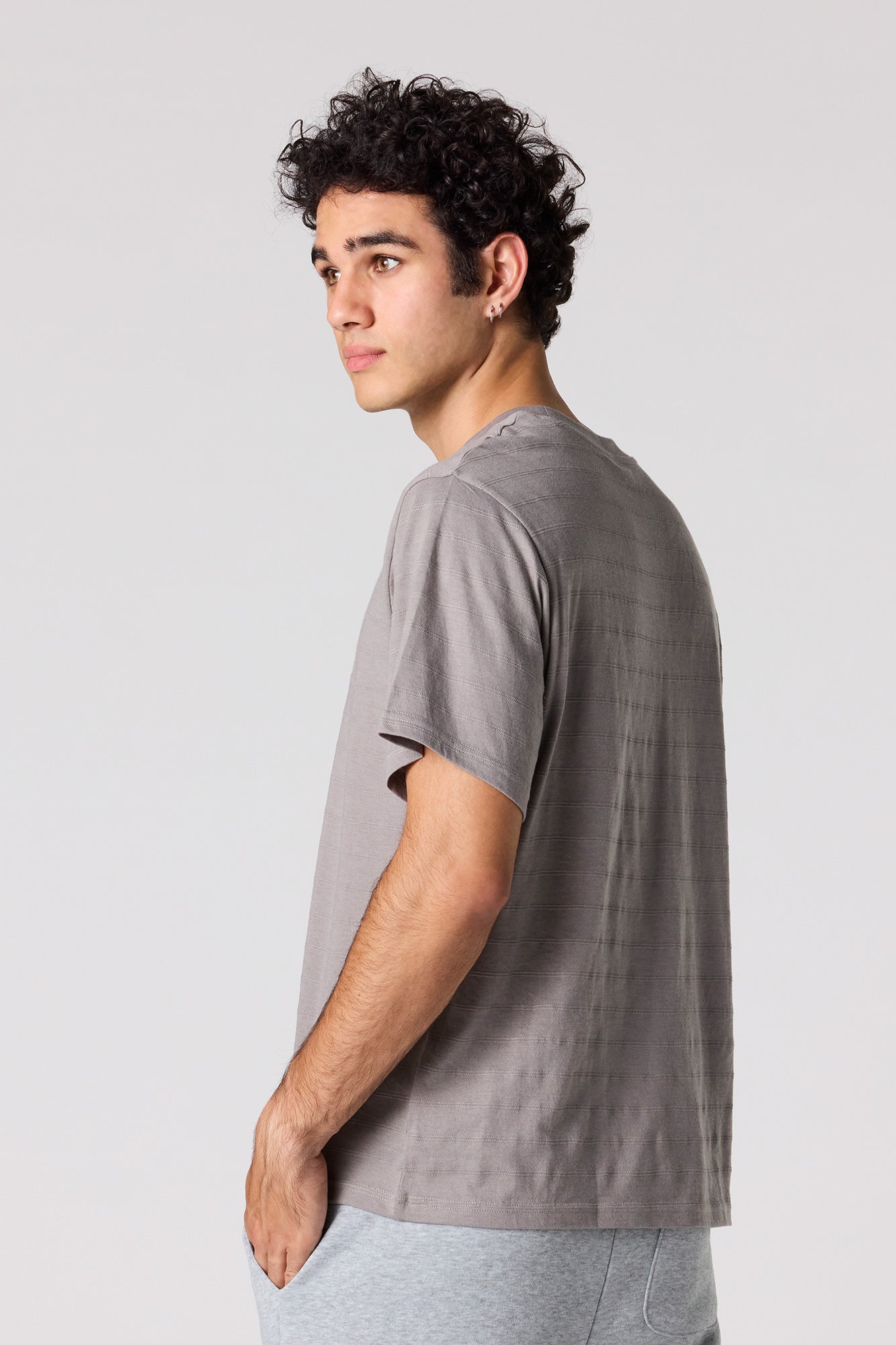 Premium Heavyweight Cotton Textured Stripe T-Shirt