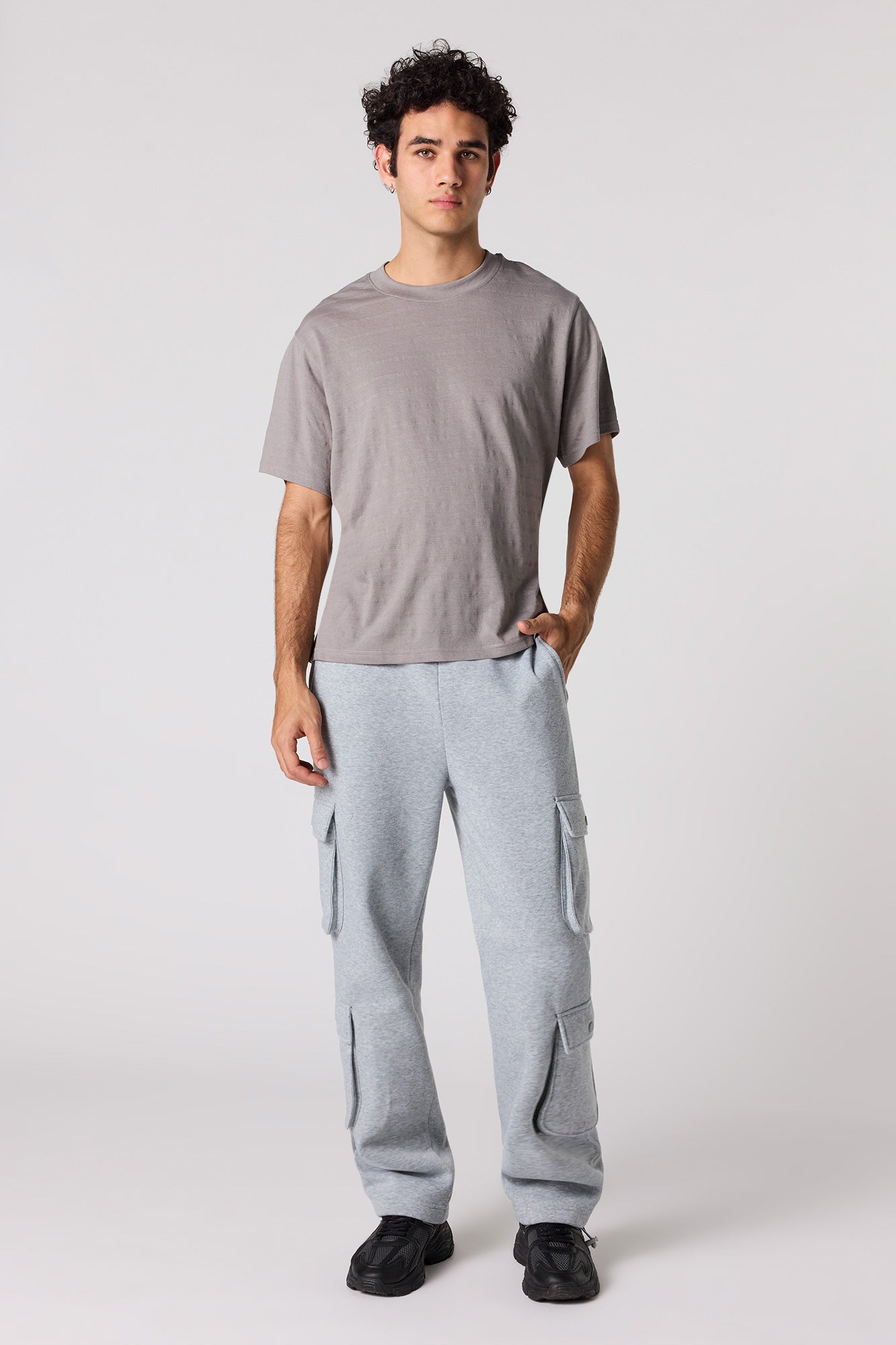 Premium Heavyweight Cotton Textured Stripe T-Shirt