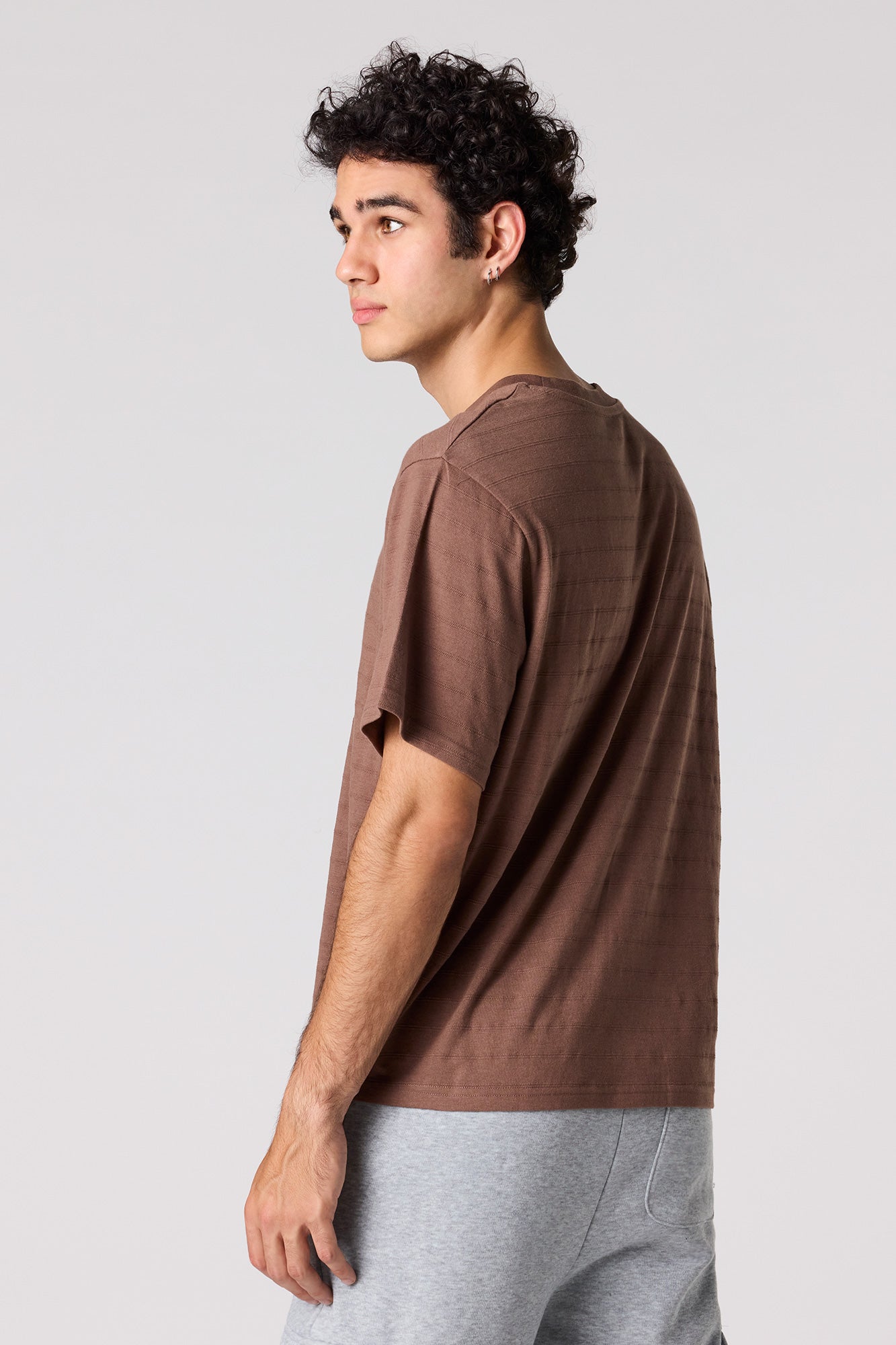 Premium Heavyweight Cotton Textured Stripe T-Shirt