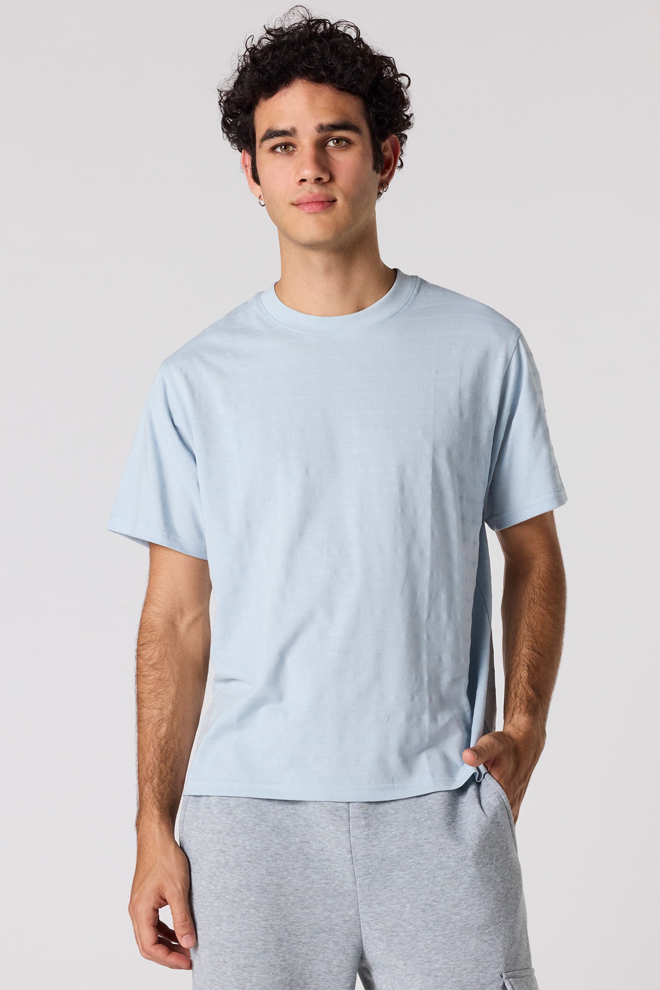 Premium Heavyweight Cotton Textured Stripe T-Shirt