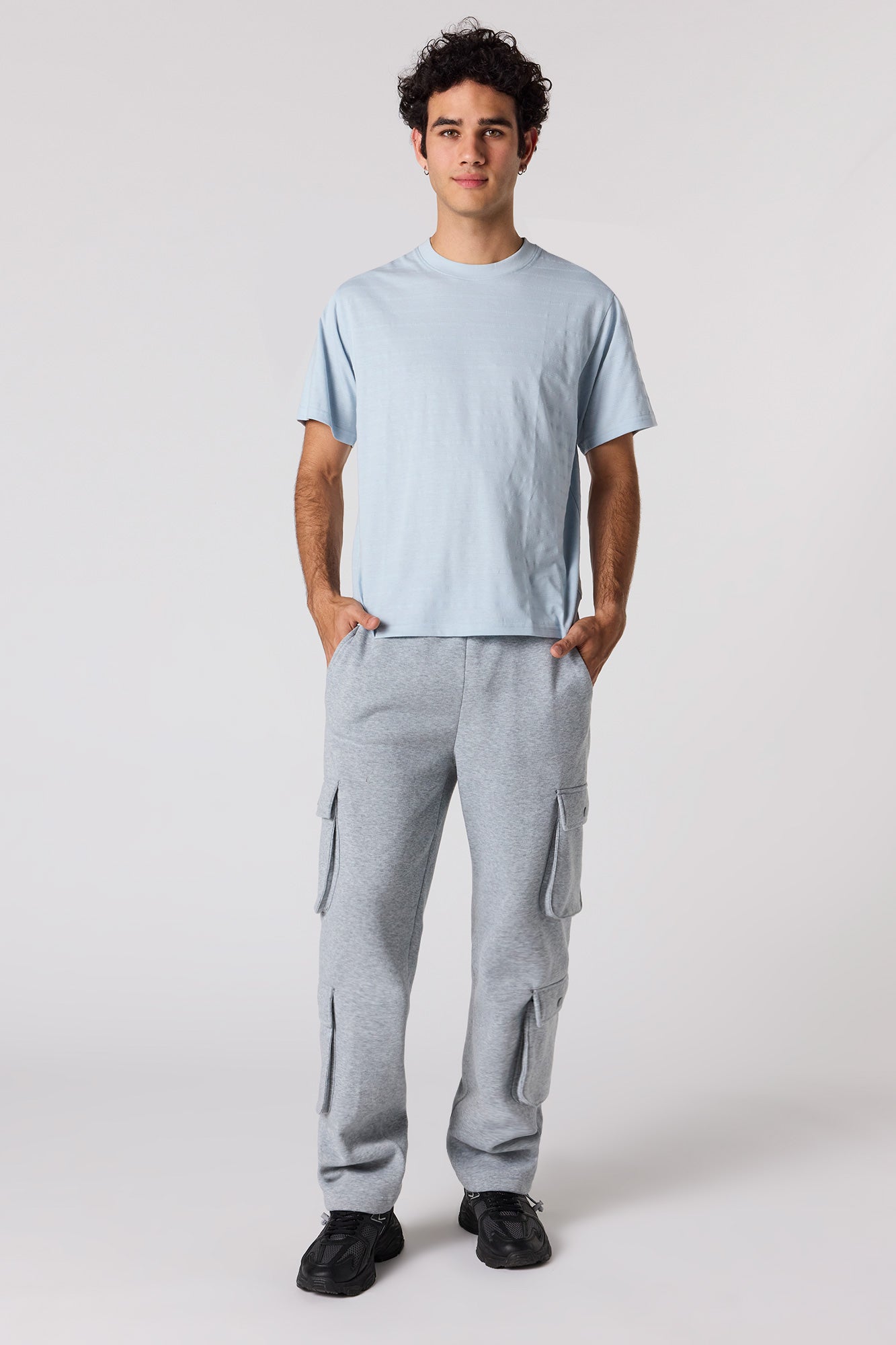 Premium Heavyweight Cotton Textured Stripe T-Shirt