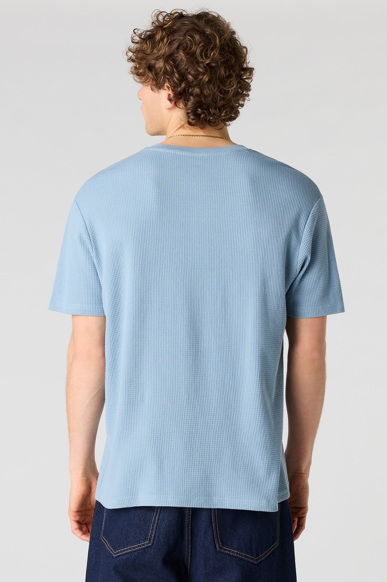 Waffle Knit Henley T-Shirt
