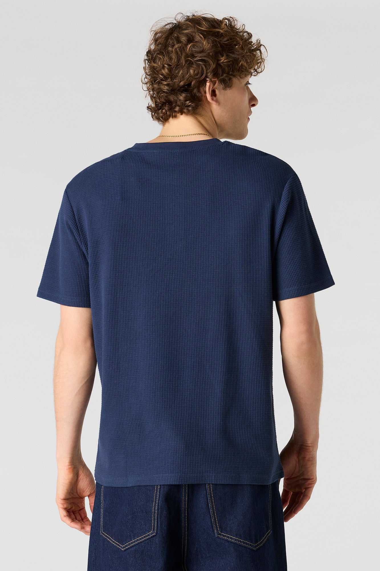 Waffle Knit Henley T-Shirt