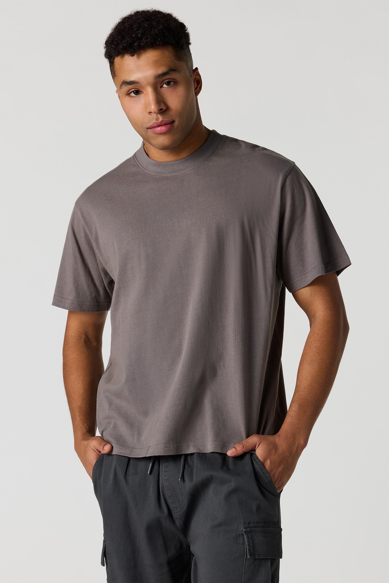 Solid Crew Neck T-Shirt