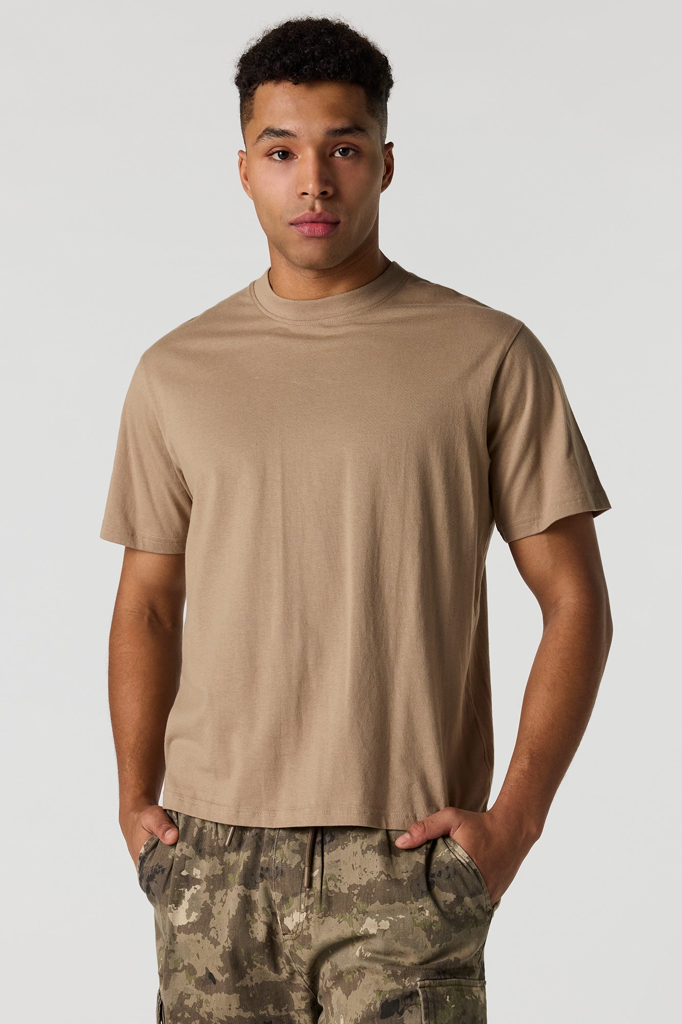 Solid Crew Neck T-Shirt