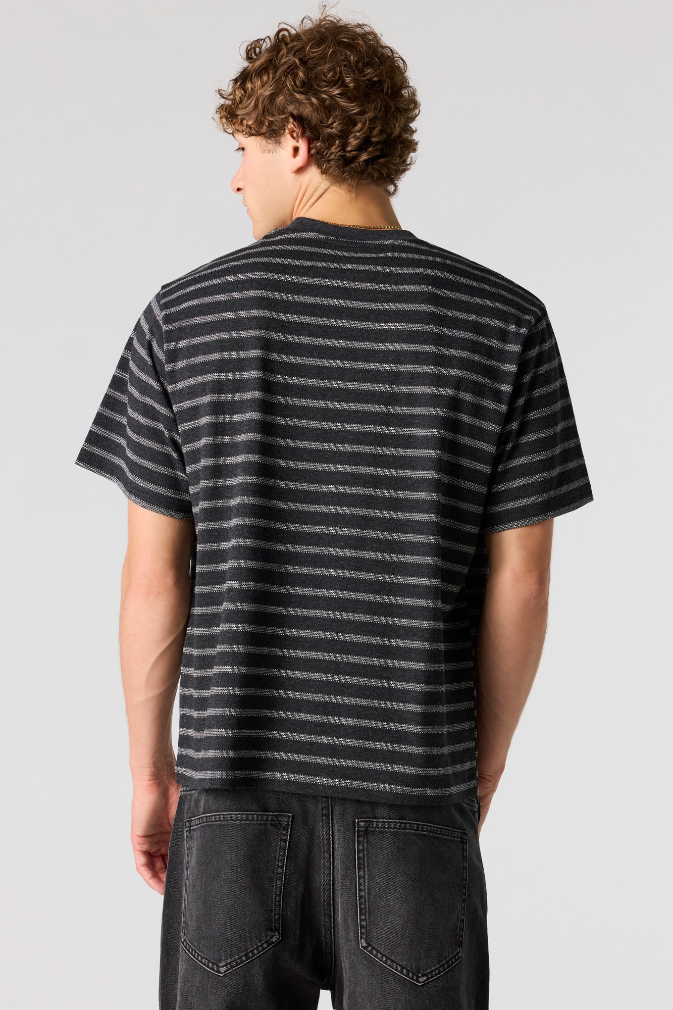 Premium Heavyweight Cotton Jacquard Striped T-Shirt