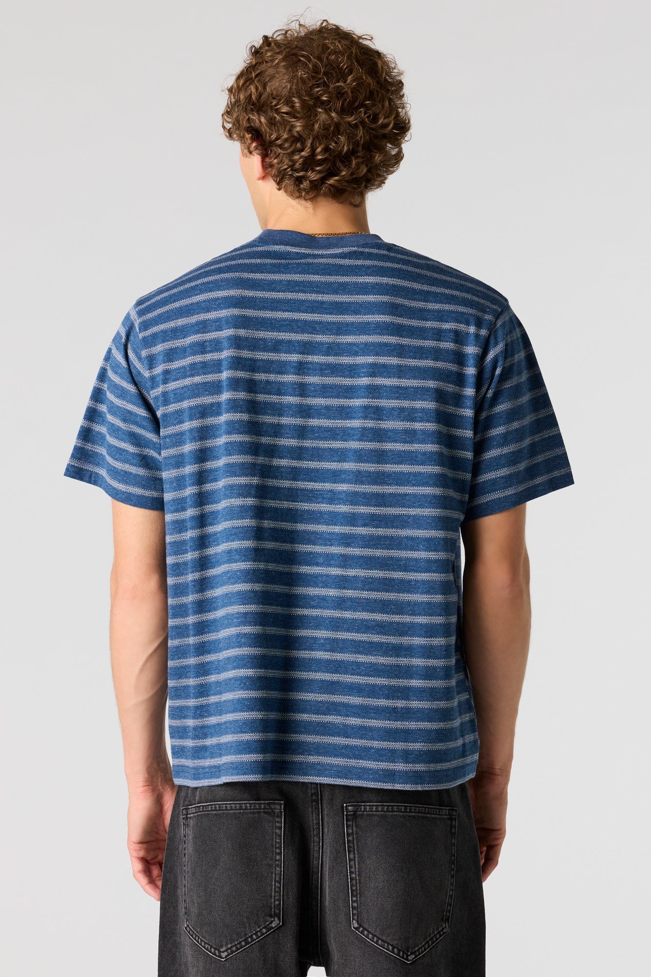 Premium Heavyweight Cotton Jacquard Striped T-Shirt