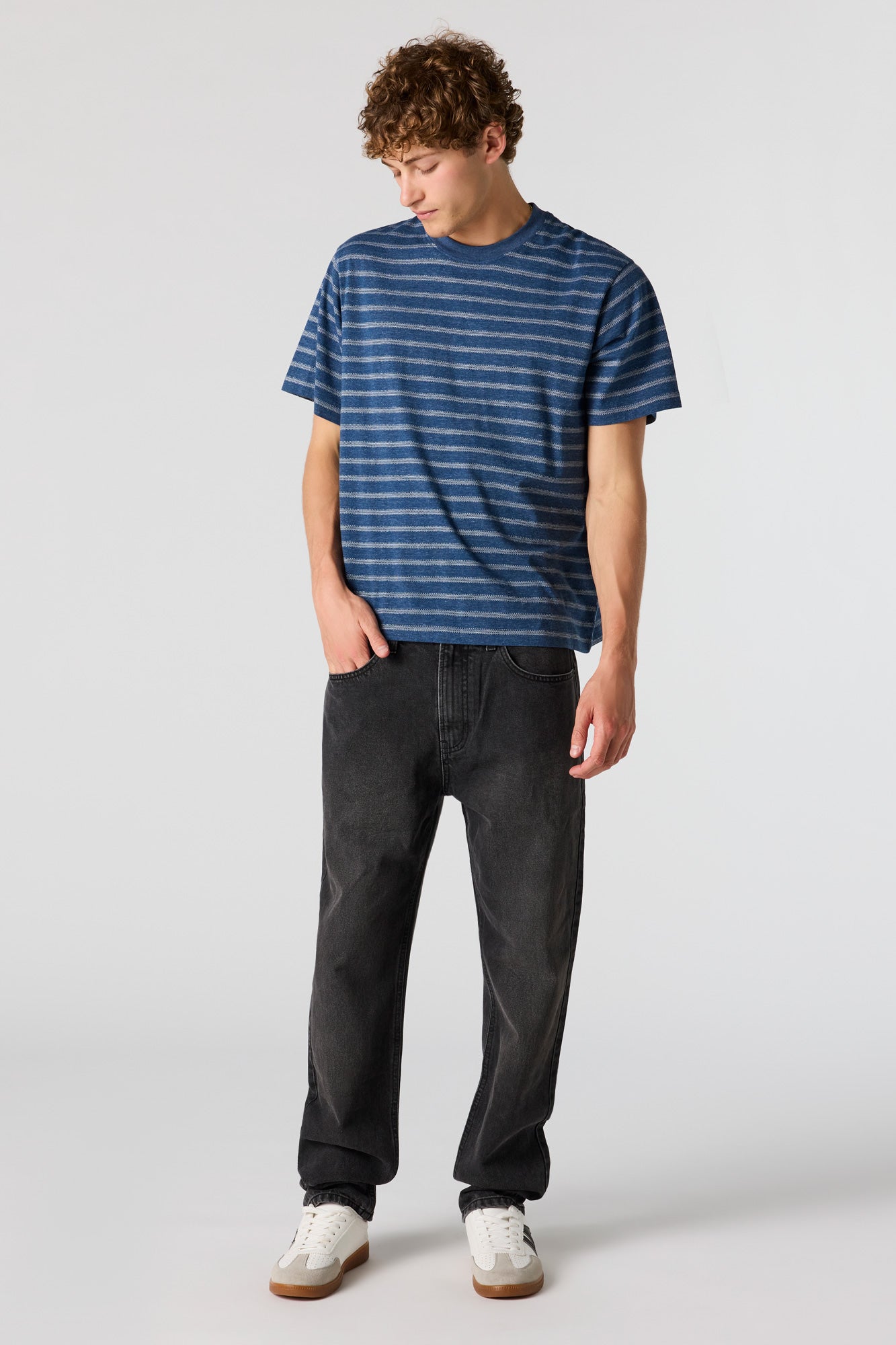 Premium Heavyweight Cotton Jacquard Striped T-Shirt