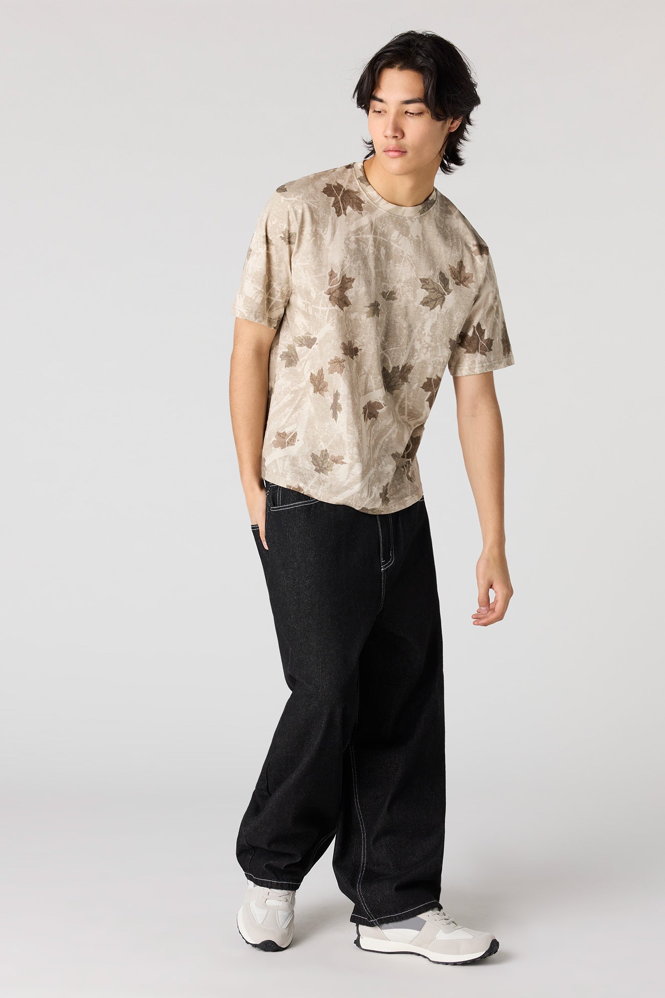 Camo Print Crewneck T-Shirt