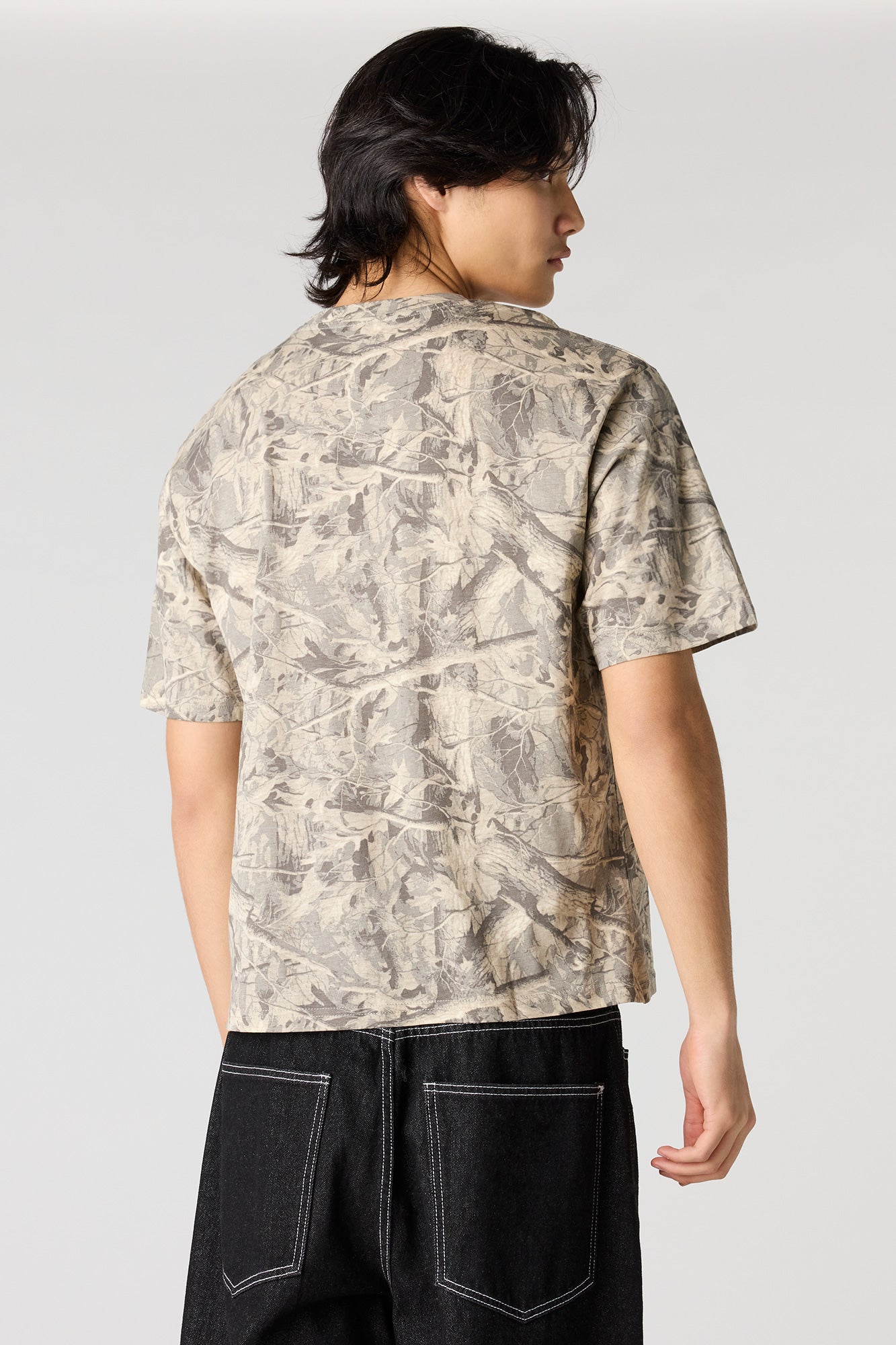 Camo Print Crewneck T-Shirt