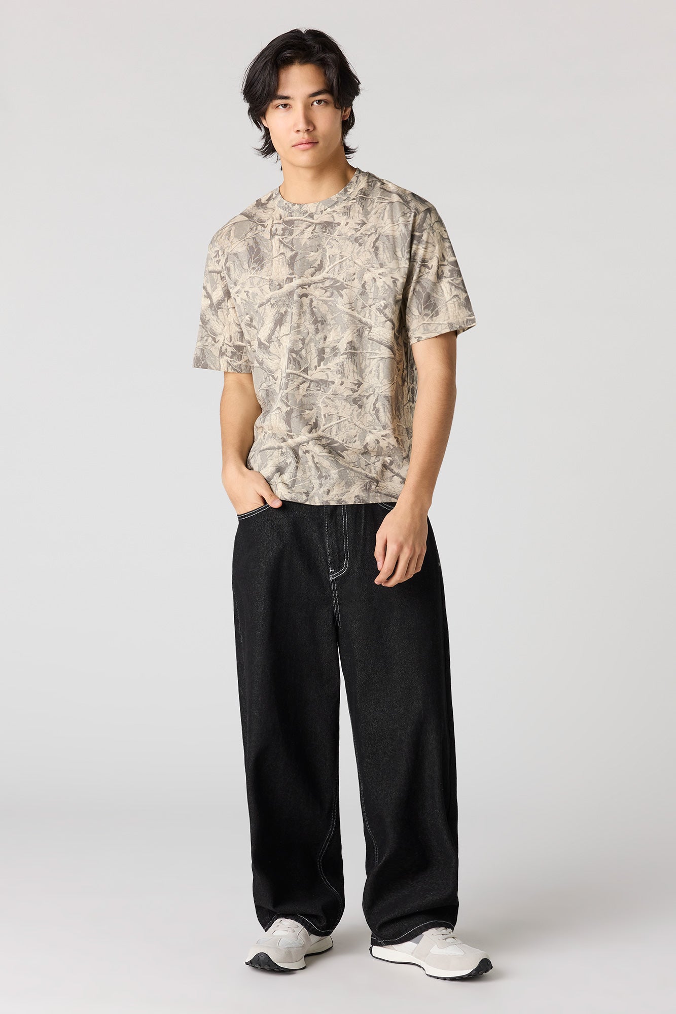 Camo Print Crewneck T-Shirt