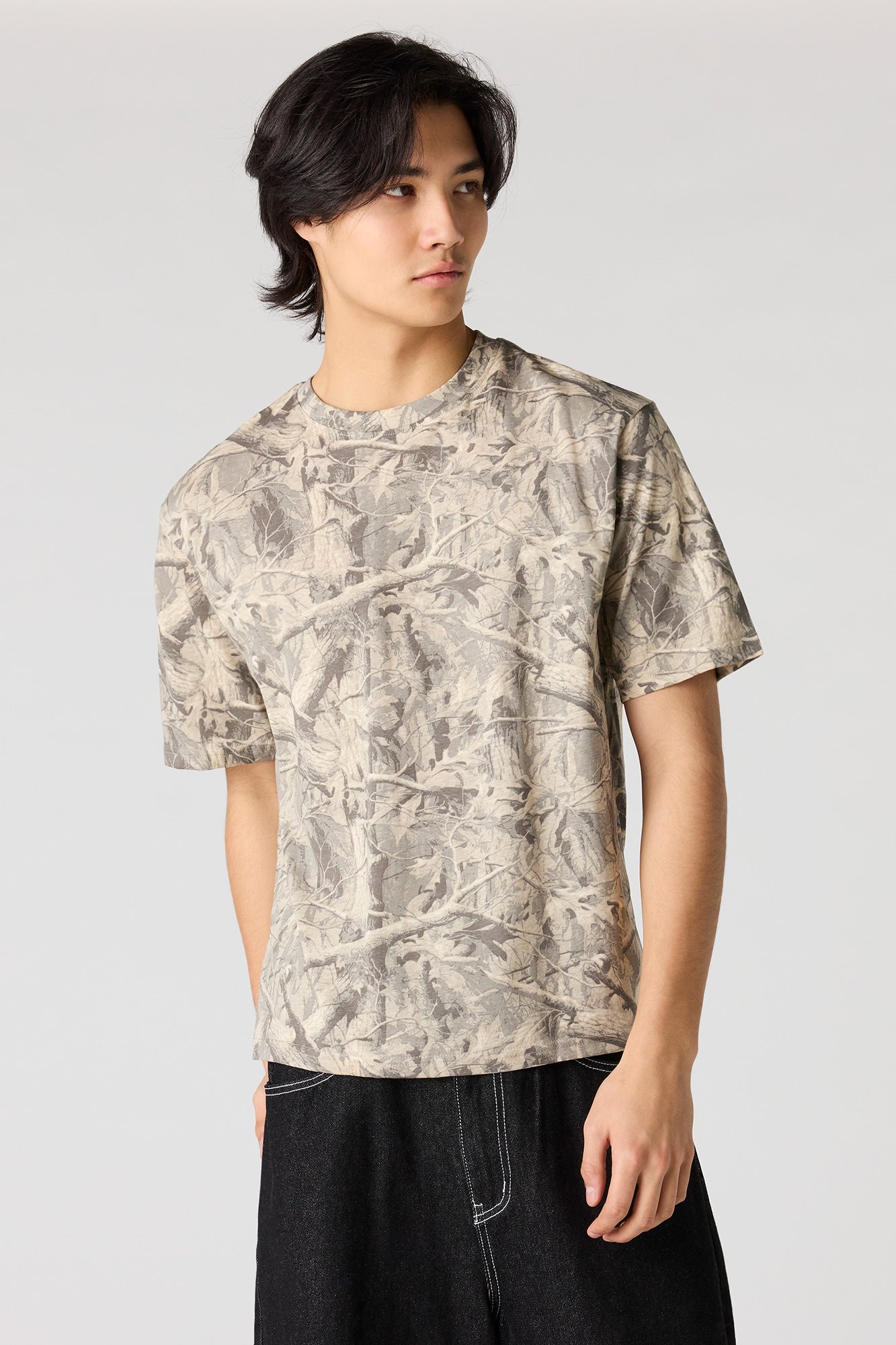 Camo Print Crewneck T-Shirt