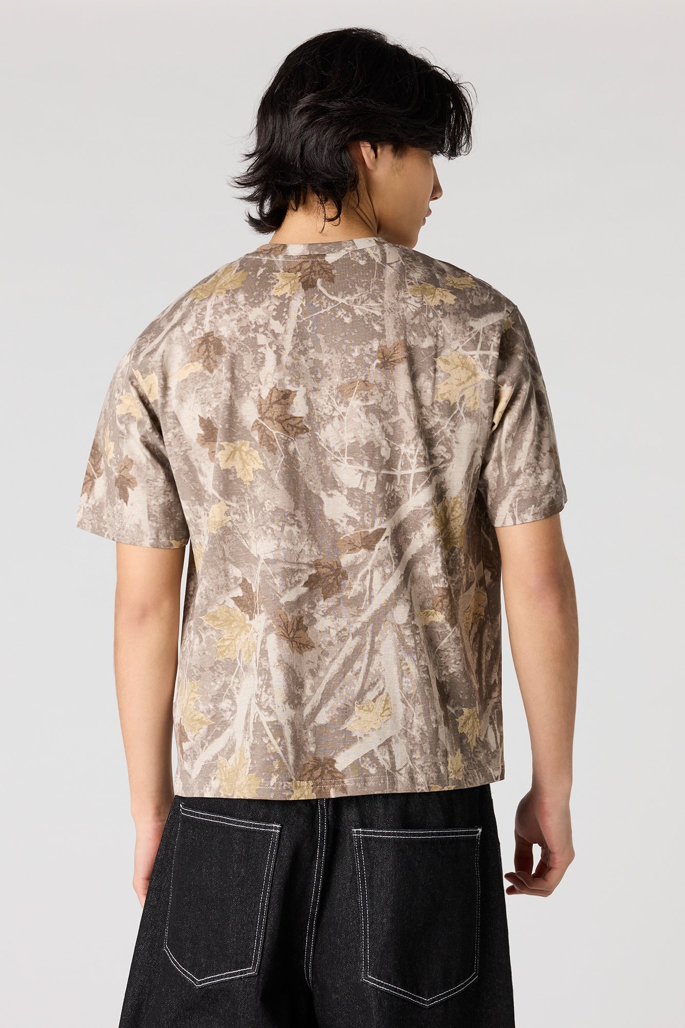 Camo Print Crewneck T-Shirt