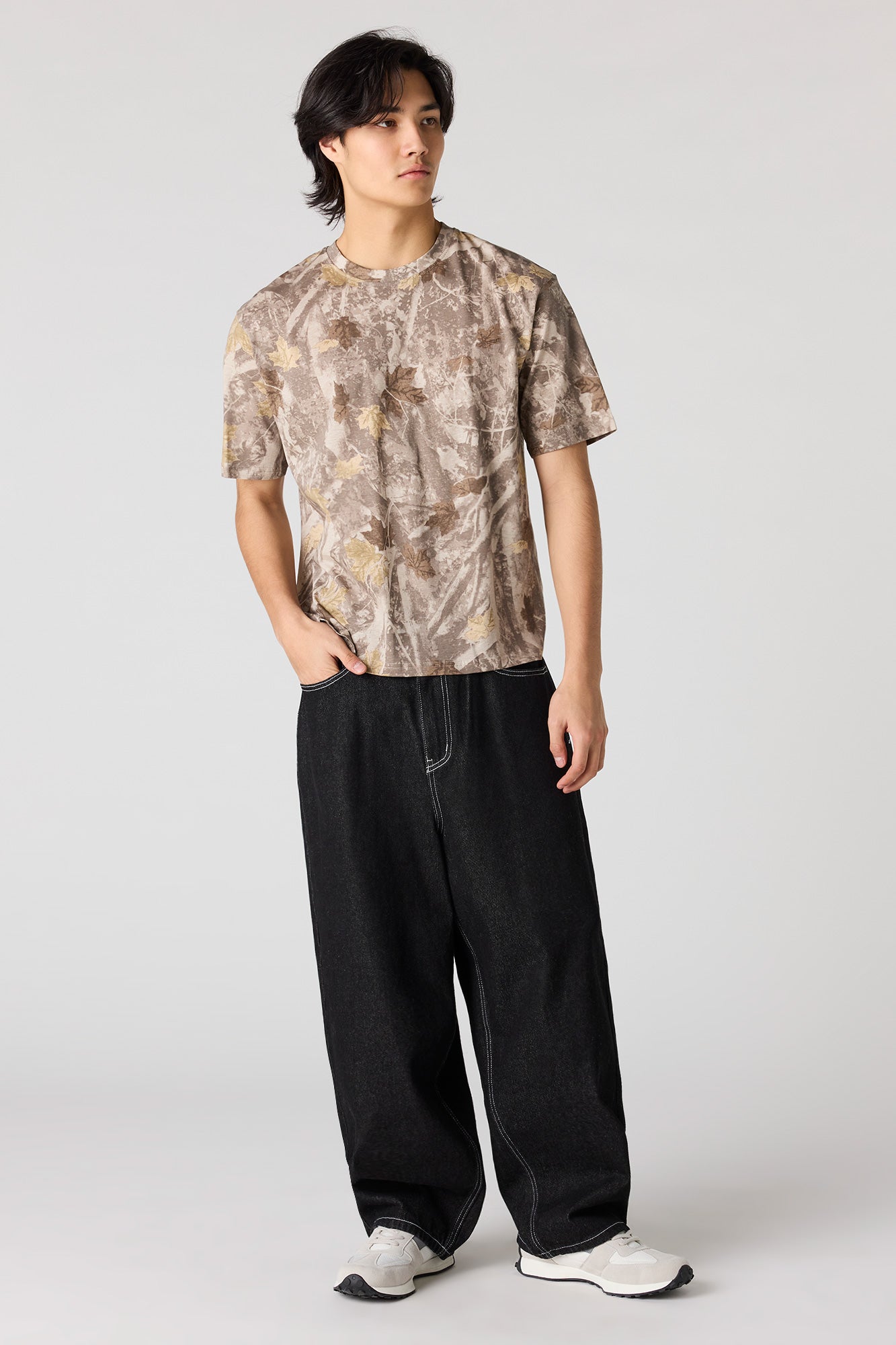 Camo Print Crewneck T-Shirt