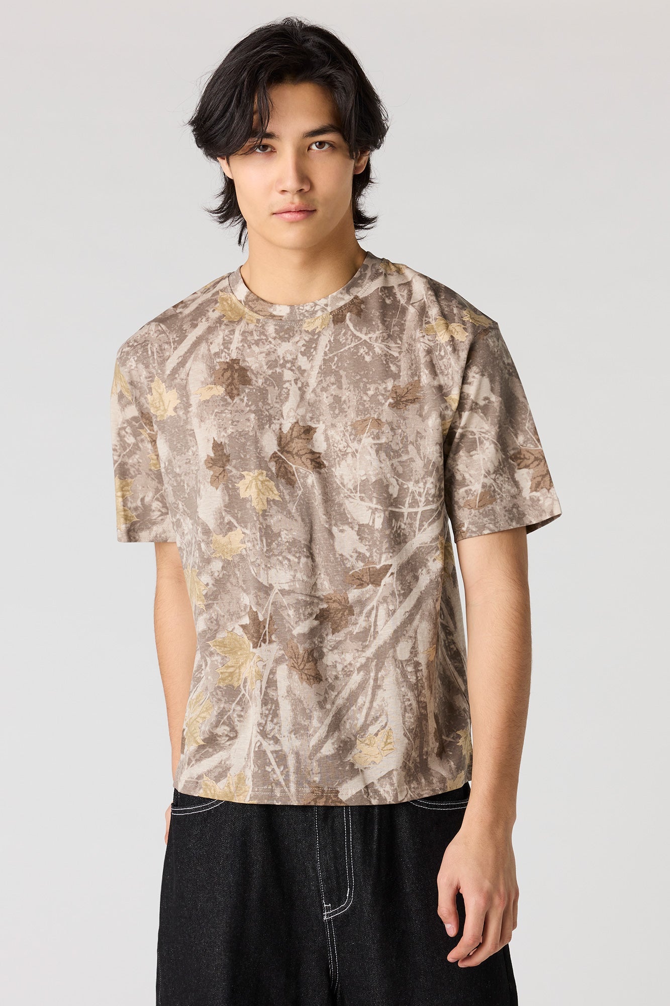 Camo Print Crewneck T-Shirt
