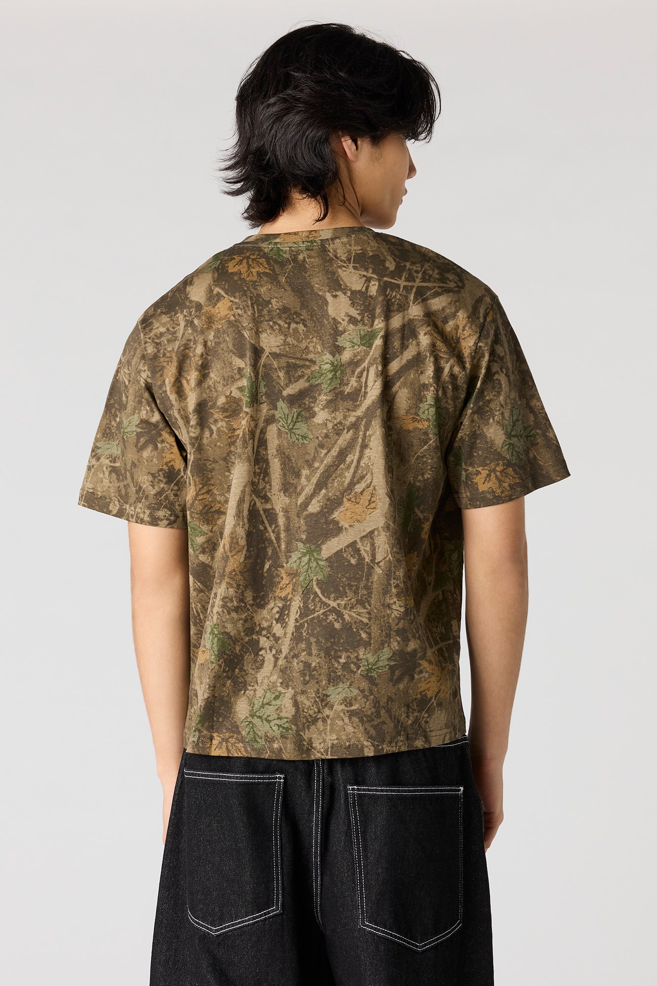 Camo Print Crewneck T-Shirt