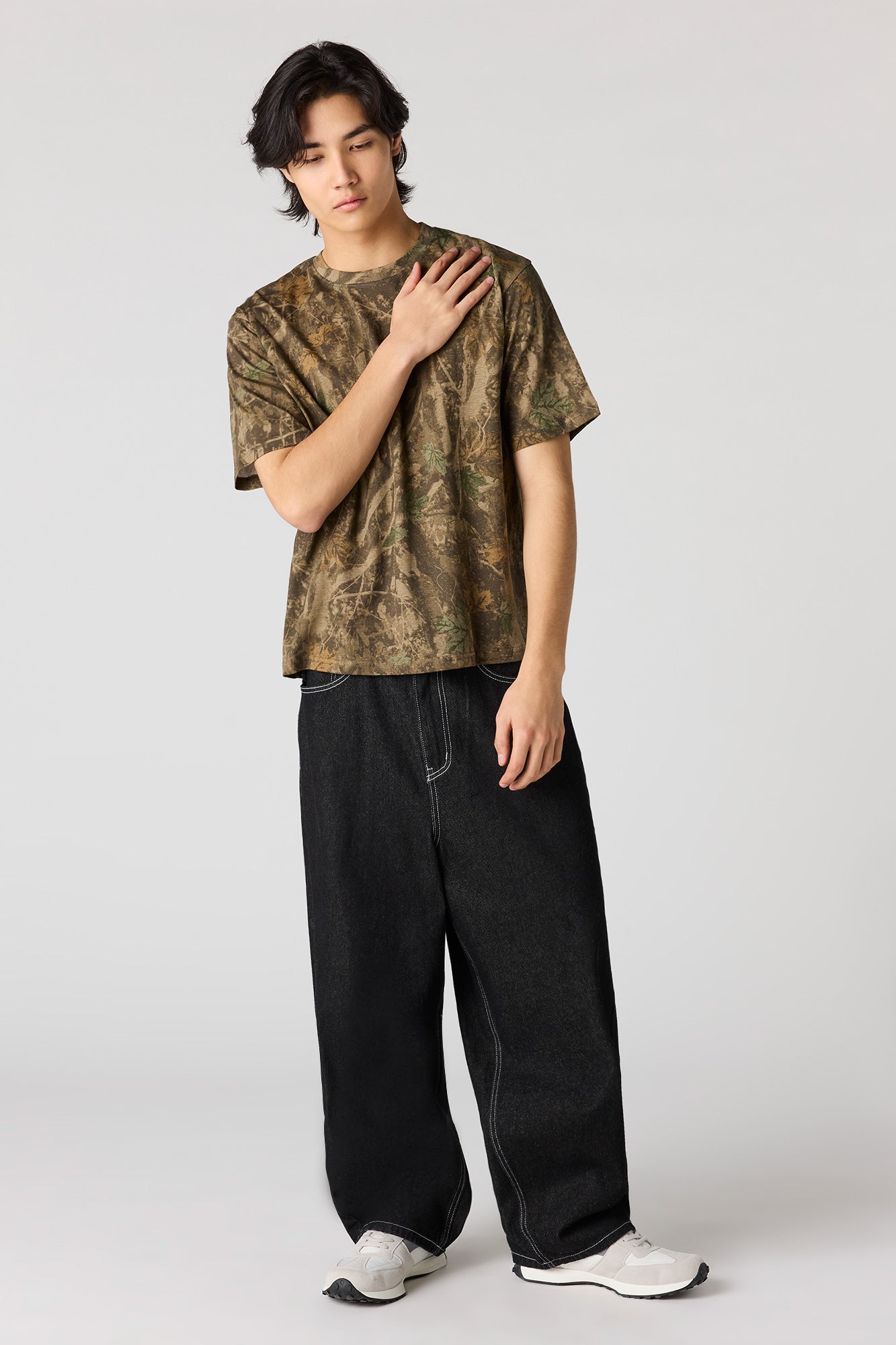 Camo Print Crewneck T-Shirt