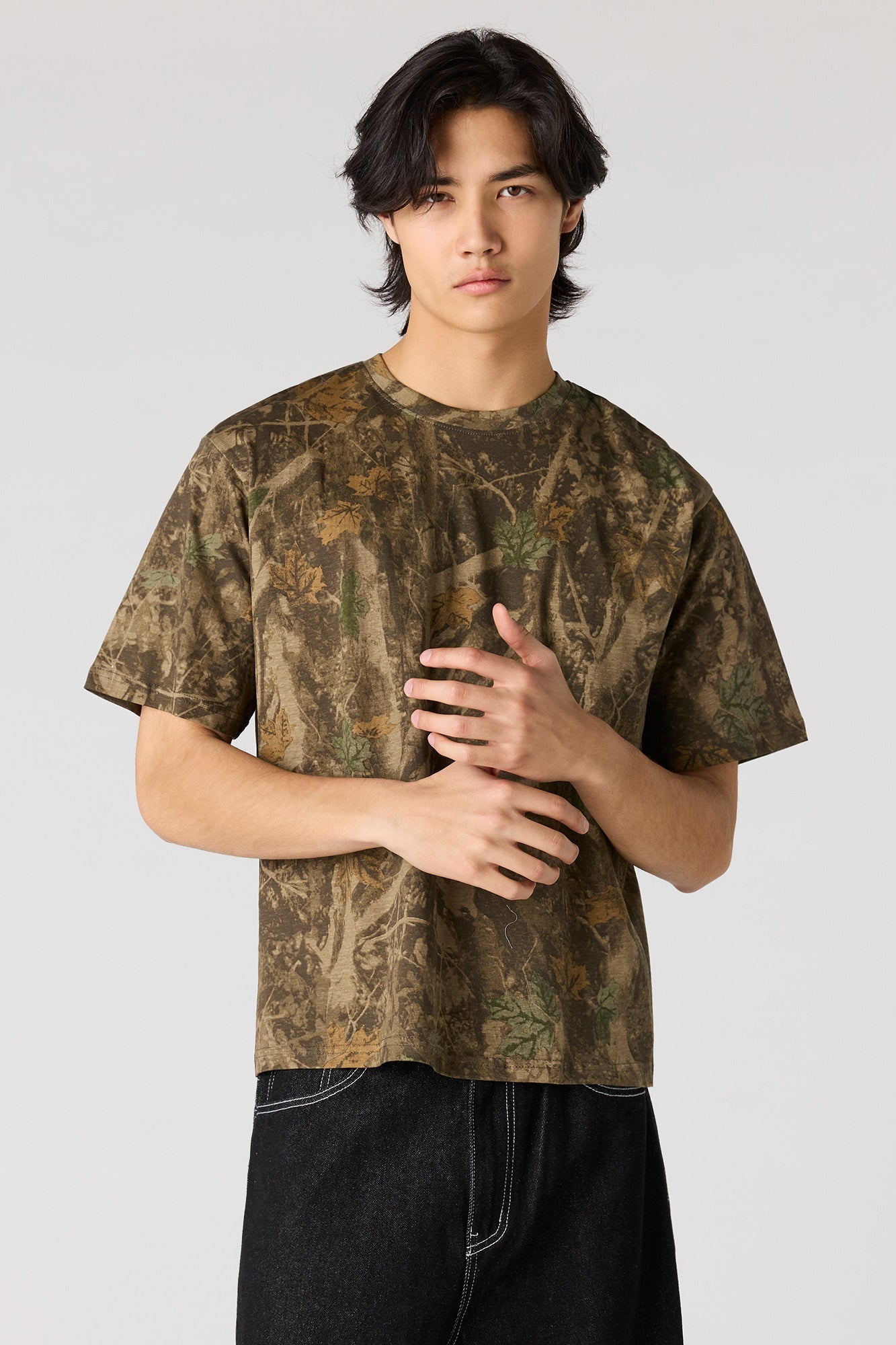 Camo Print Crewneck T-Shirt
