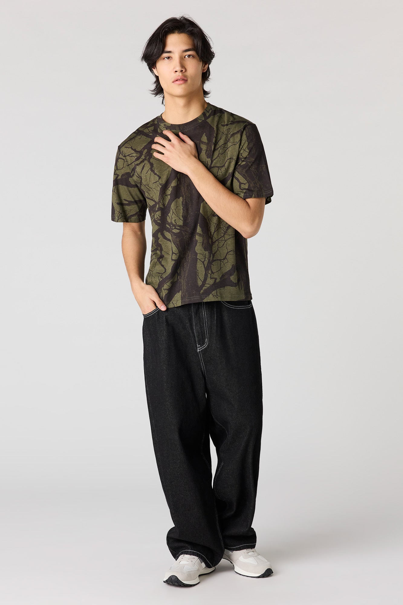 Camo Print Crewneck T-Shirt