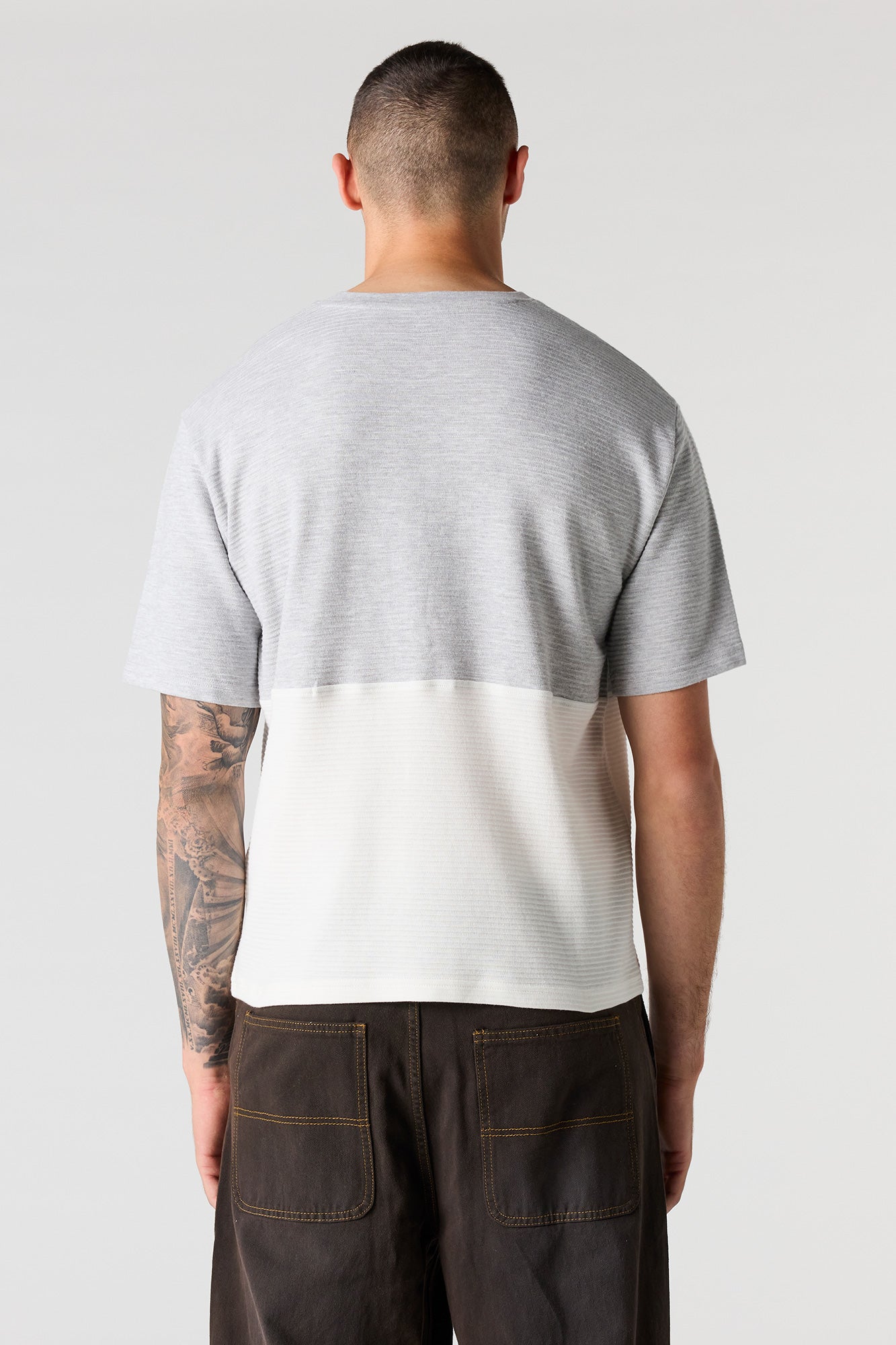 Premium Heavyweight Cotton Ribbed Colourblock T-Shirt